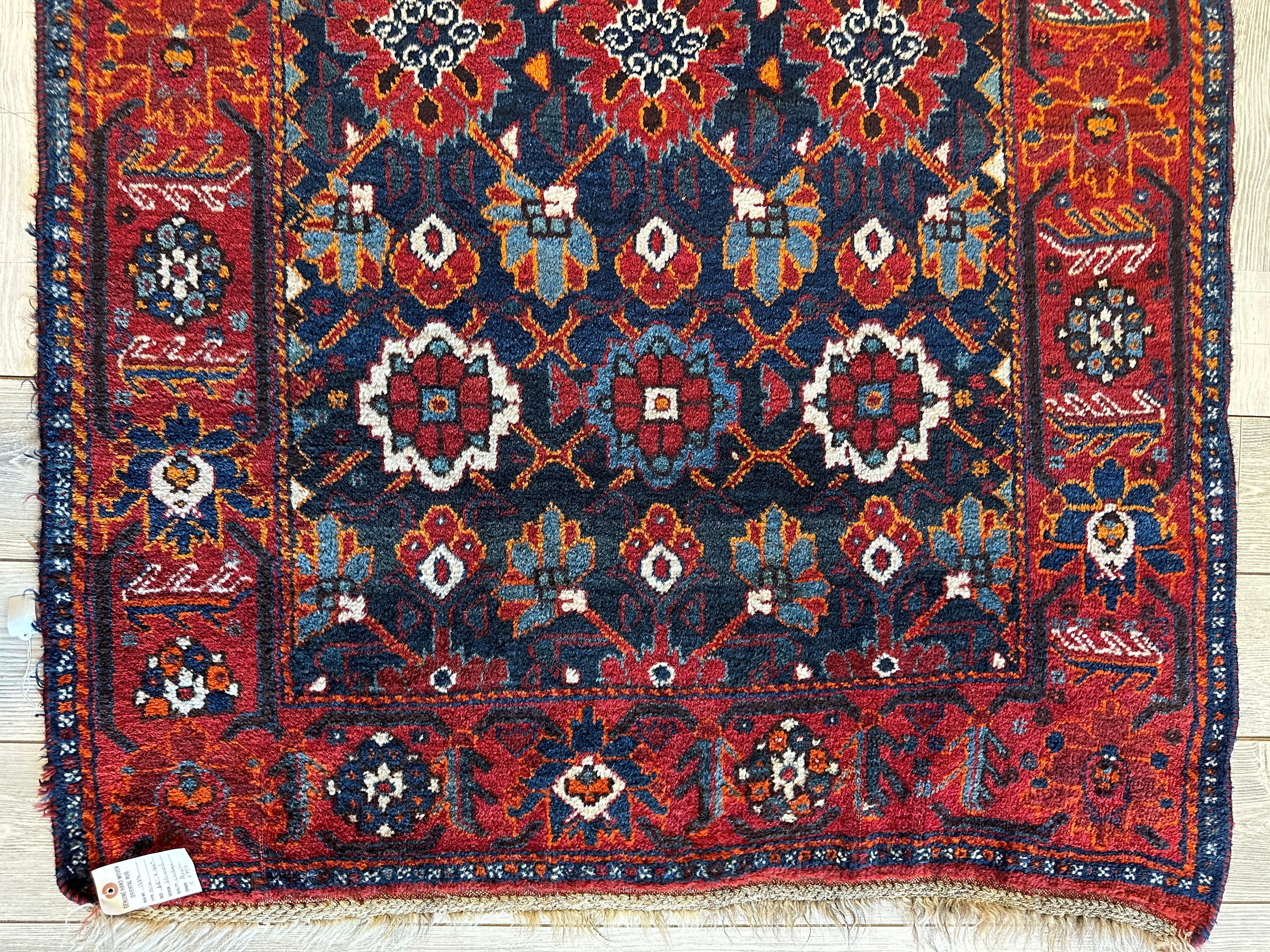 Antique Attractive Persian Khamseh Rug Early 20th Century 46” x 66”