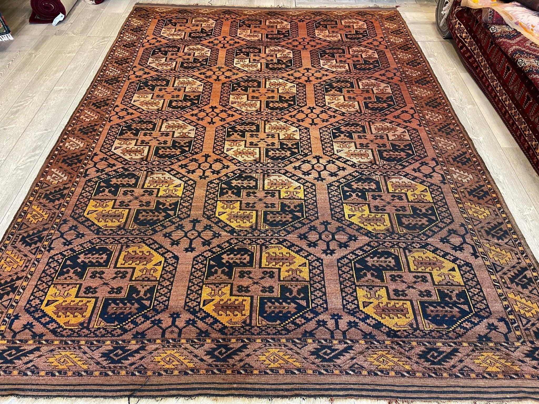 Antique Distressed Bokhara Oriental Area Rug 10'2'' x 7'3''