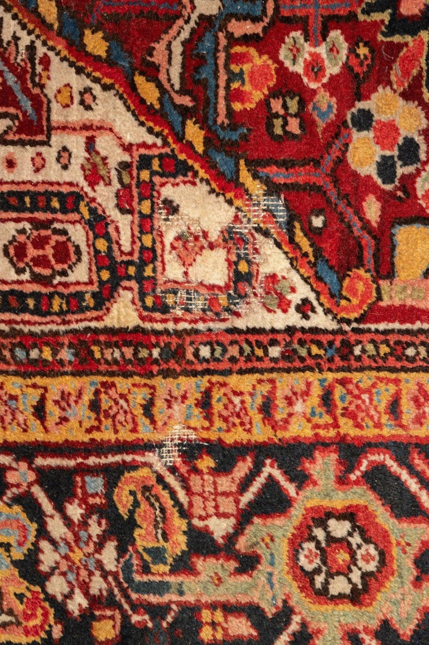 Antique Hand Knotted Wool Persian Heriz Rug 8x11 Ft