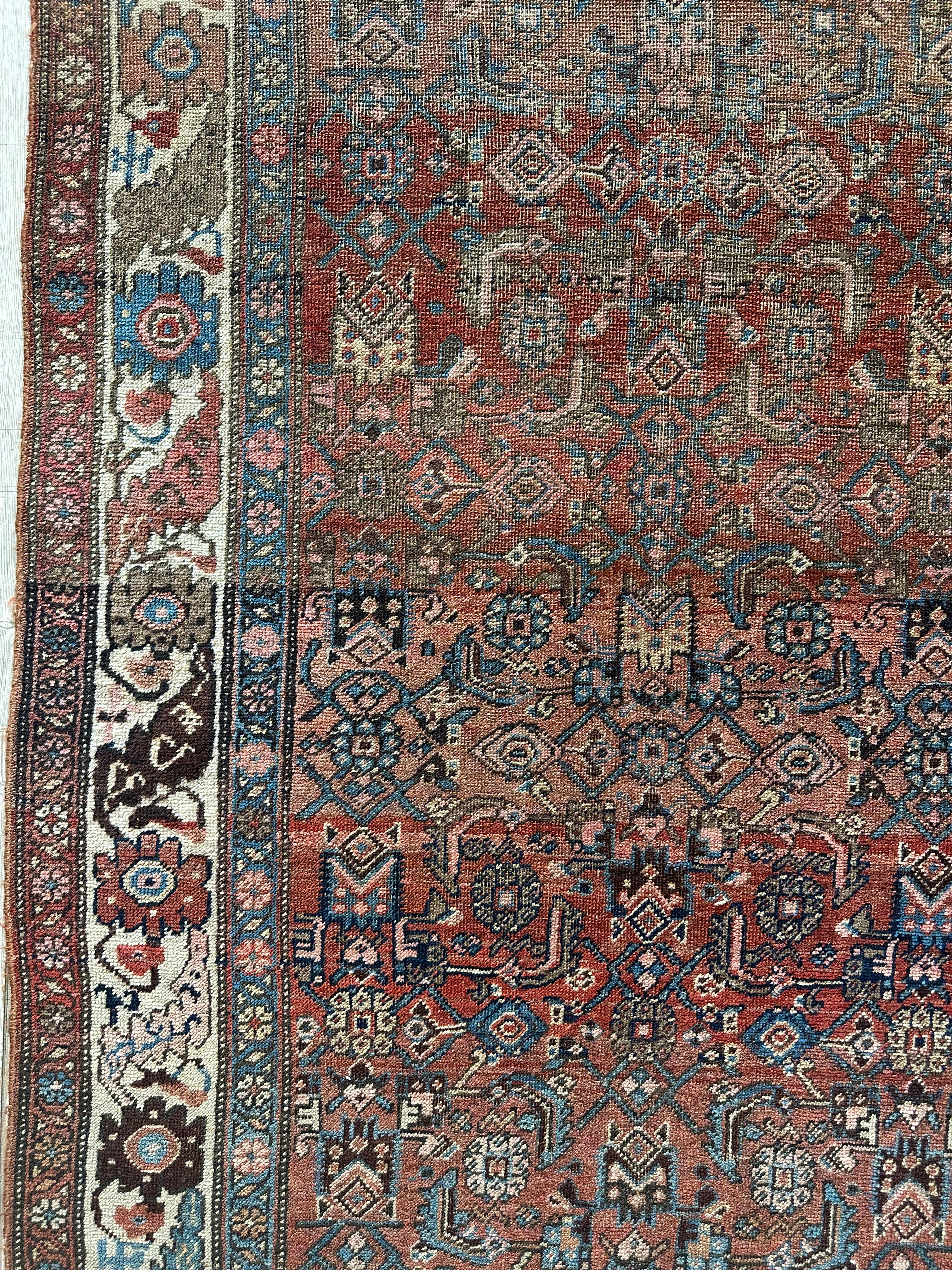 Antique Late 19th Century Persian Hamadan Rug 4 x 7