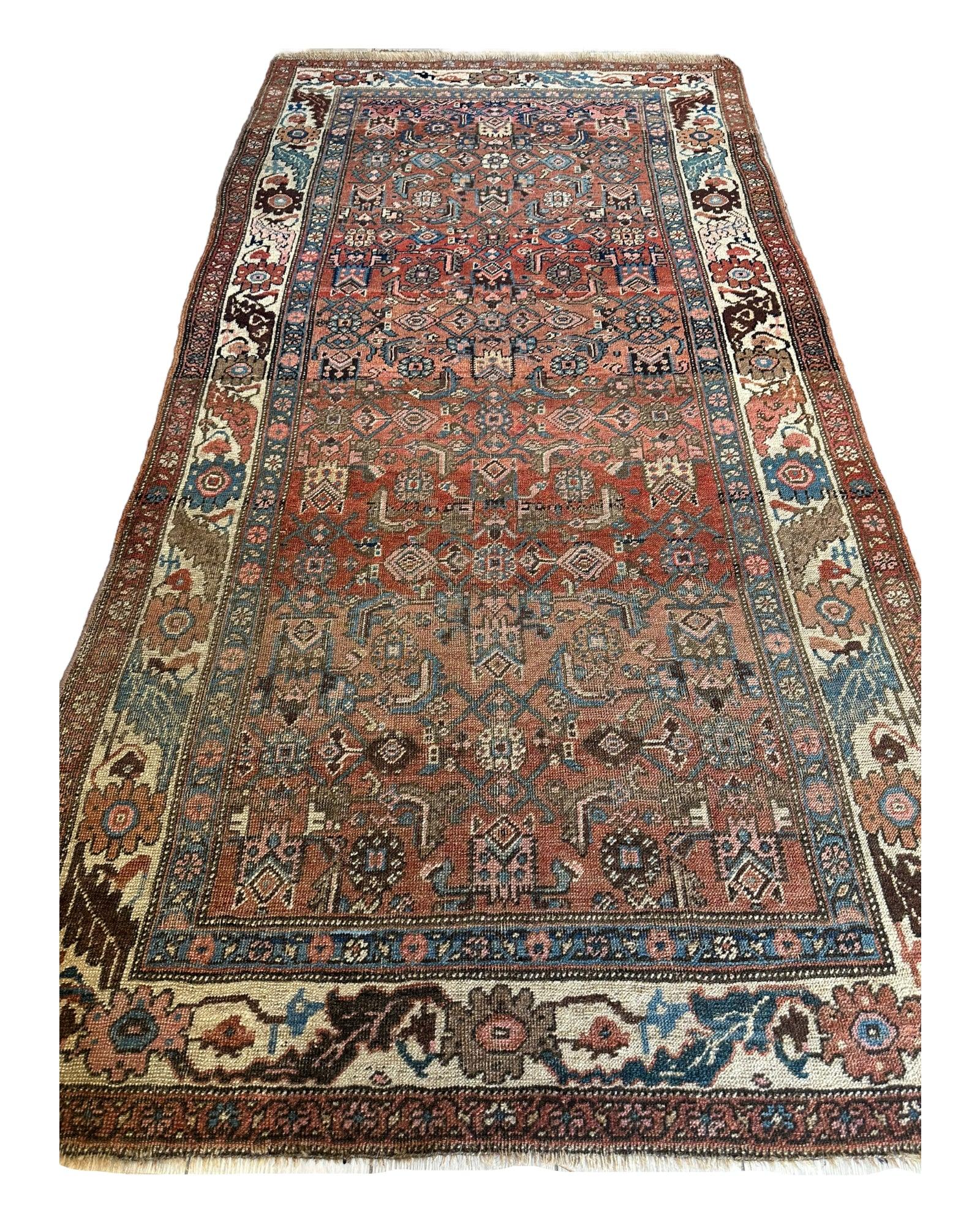 Antique Late 19th Century Persian Hamadan Rug 4 x 7