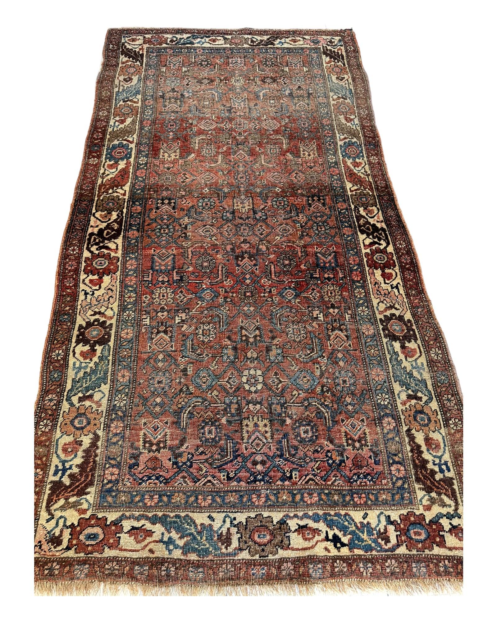 Antique Late 19th Century Persian Hamadan Rug 4 x 7