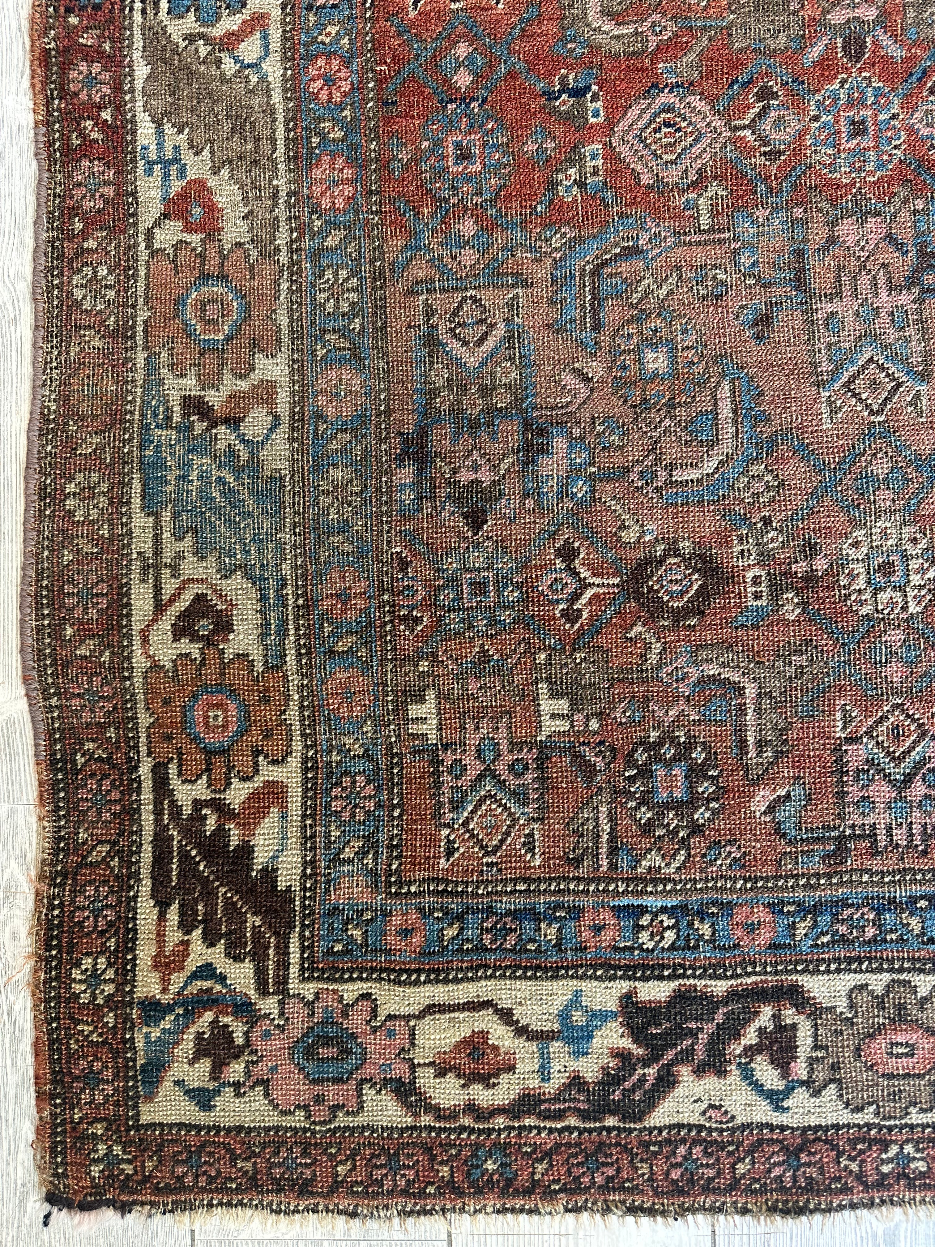 Antique Late 19th Century Persian Hamadan Rug 4 x 7