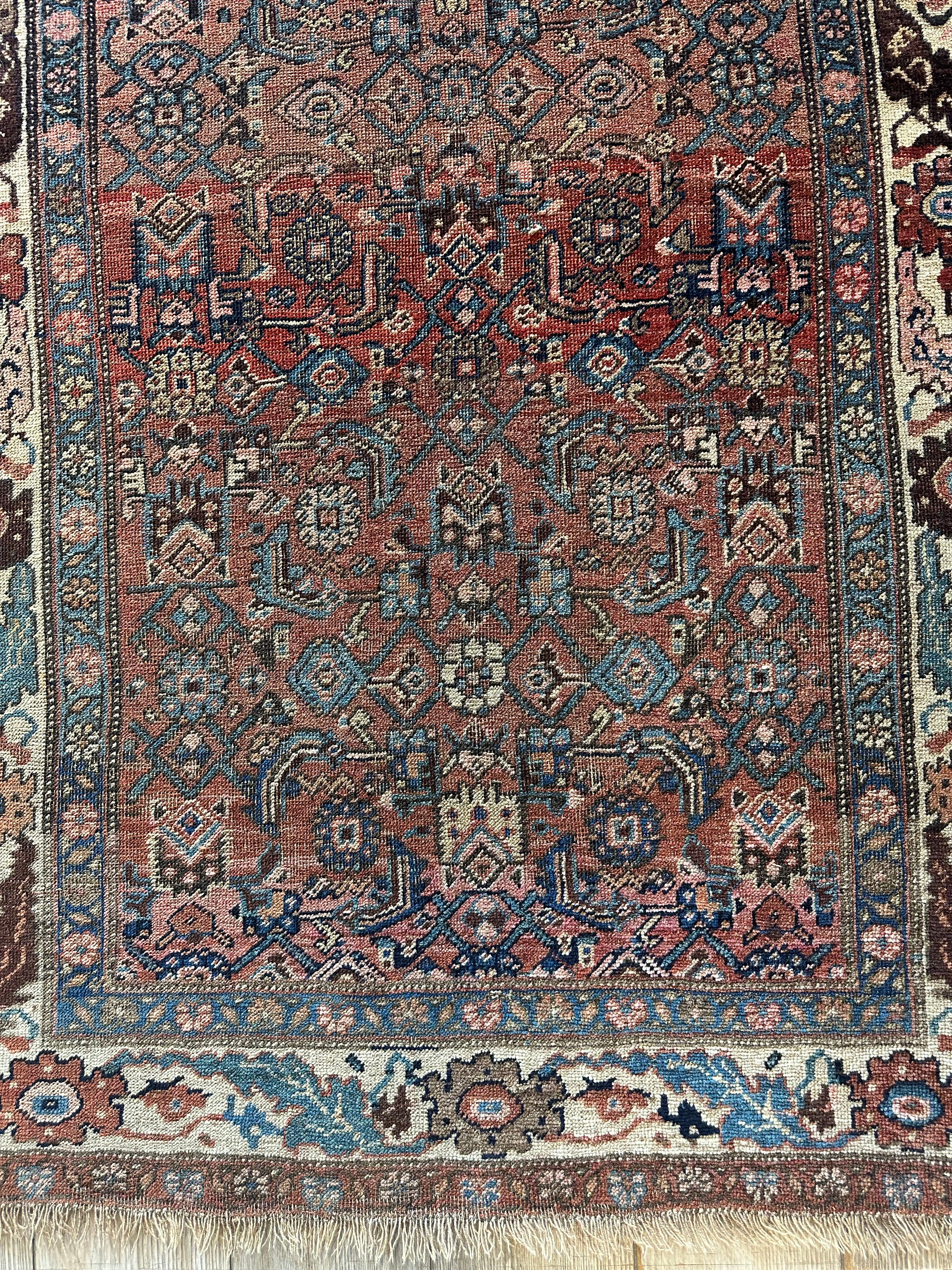 Antique Late 19th Century Persian Hamadan Rug 4 x 7