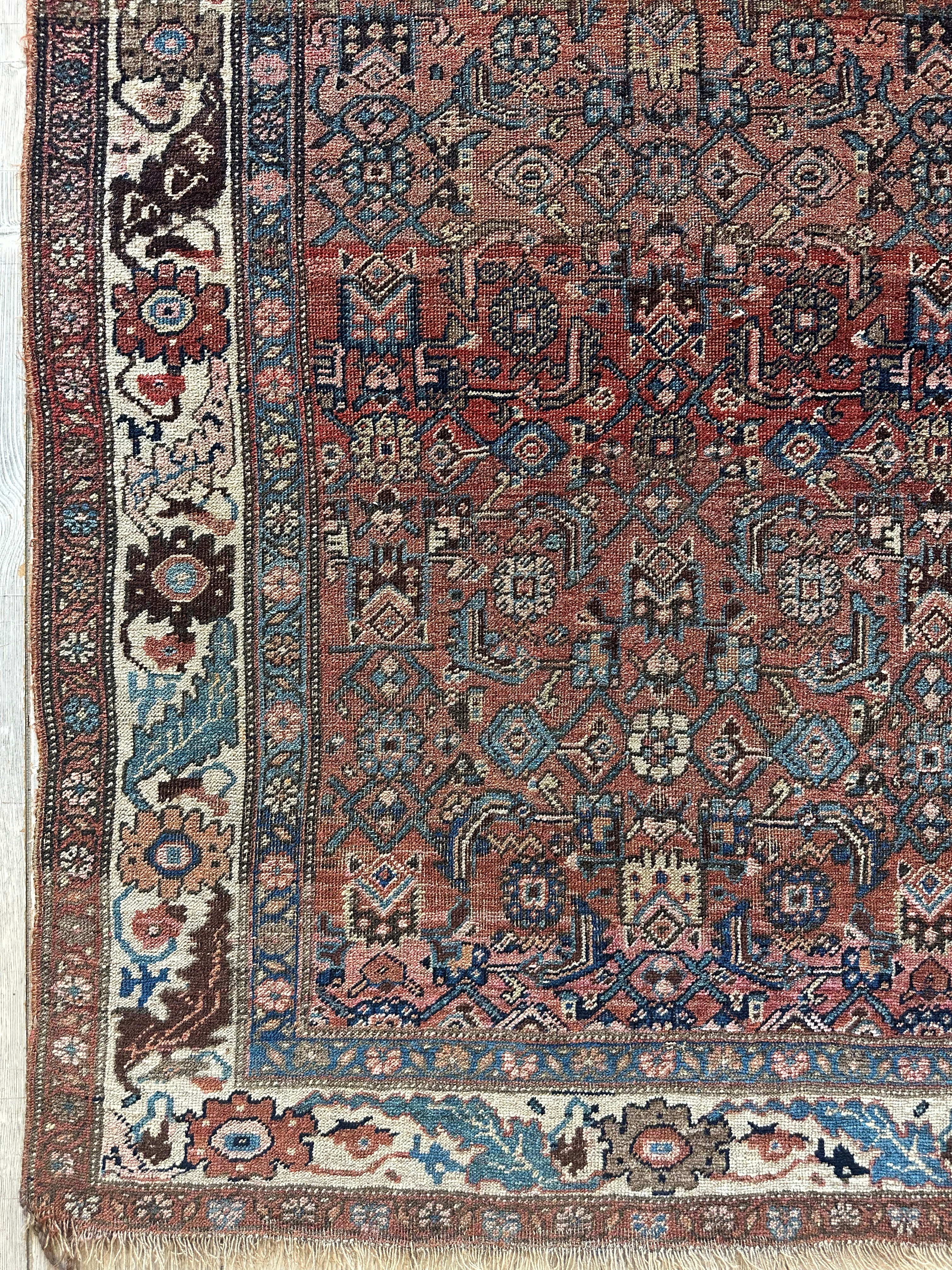 Antique Late 19th Century Persian Hamadan Rug 4 x 7