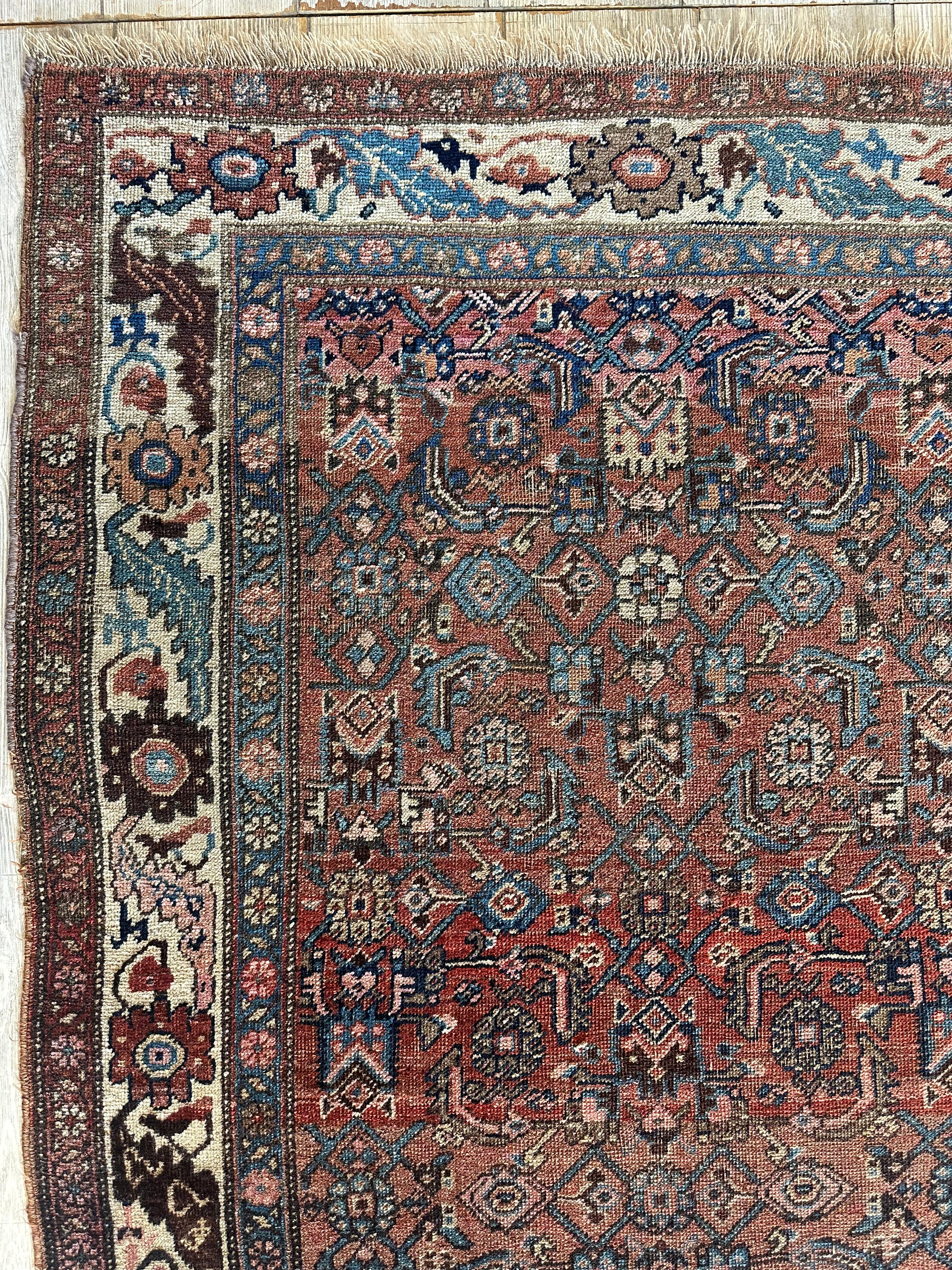 Antique Late 19th Century Persian Hamadan Rug 4 x 7