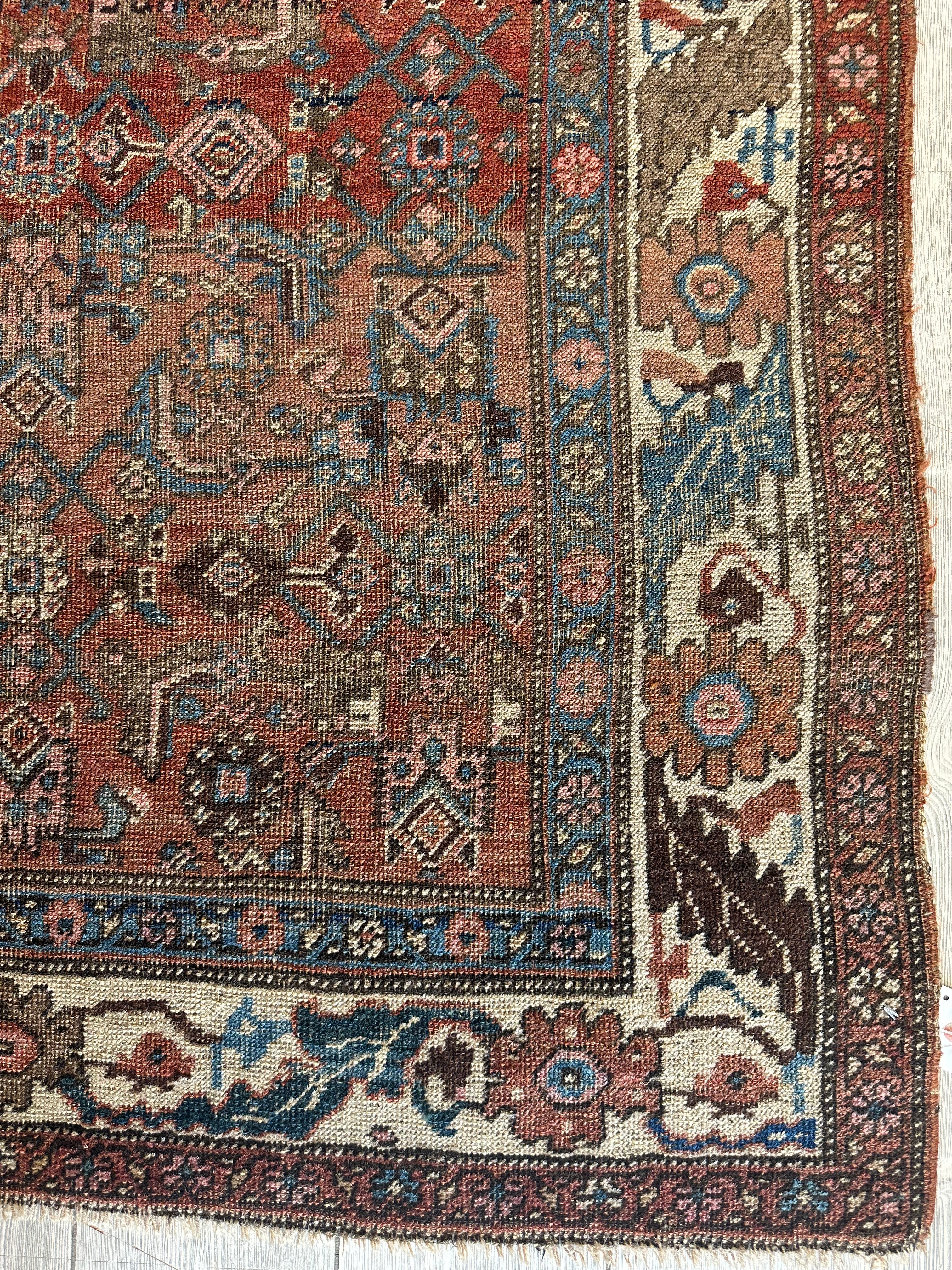 Antique Late 19th Century Persian Hamadan Rug 4 x 7