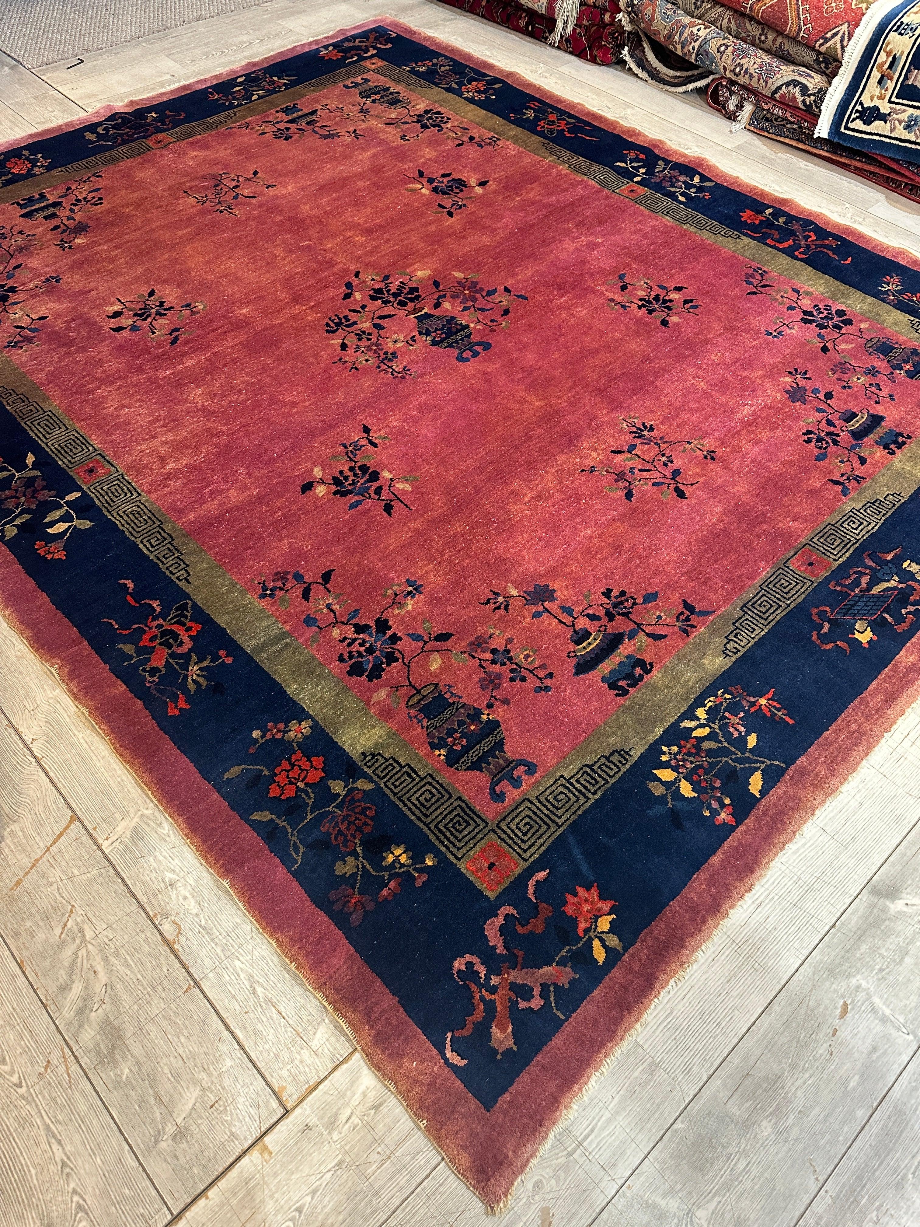 Antique Nicholas Chinese Art Deco Rug - 8'2" X 9'9"