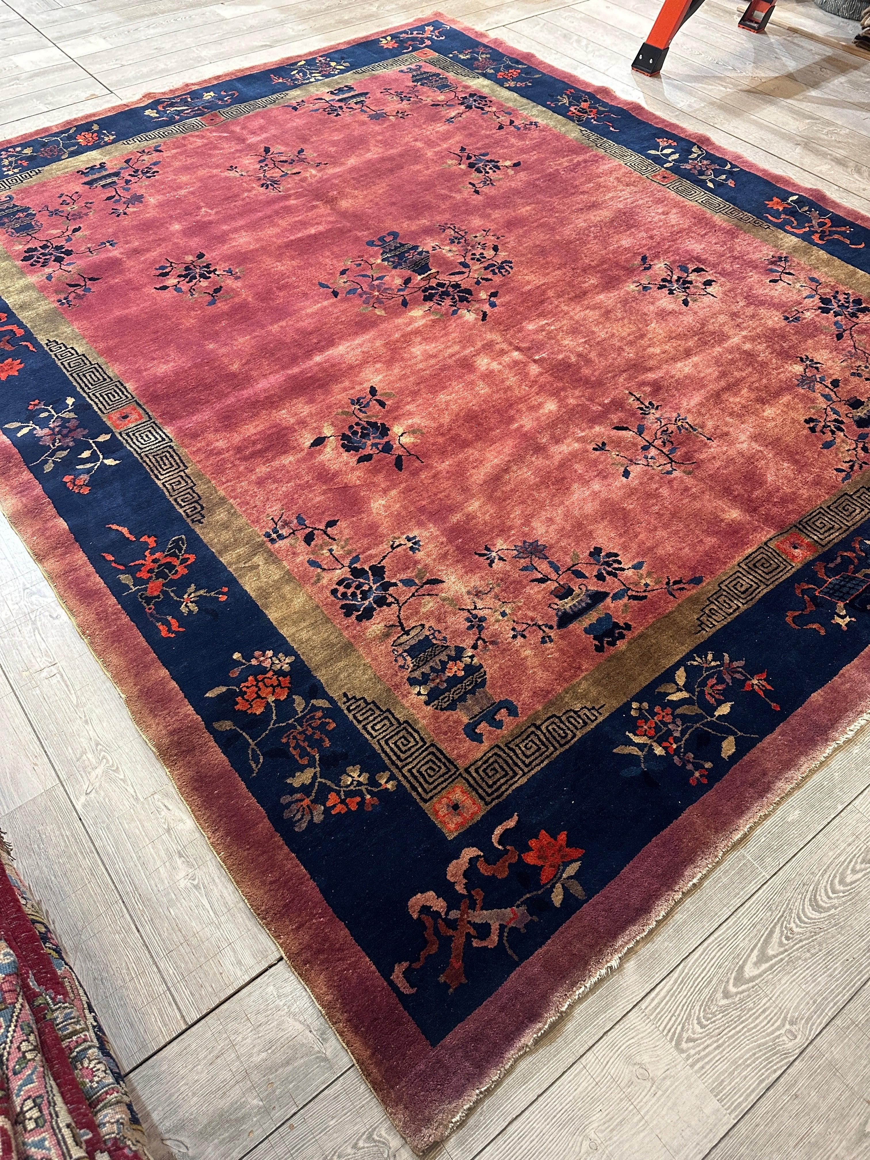 Antique Nicholas Chinese Art Deco Rug - 8'2" X 9'9"