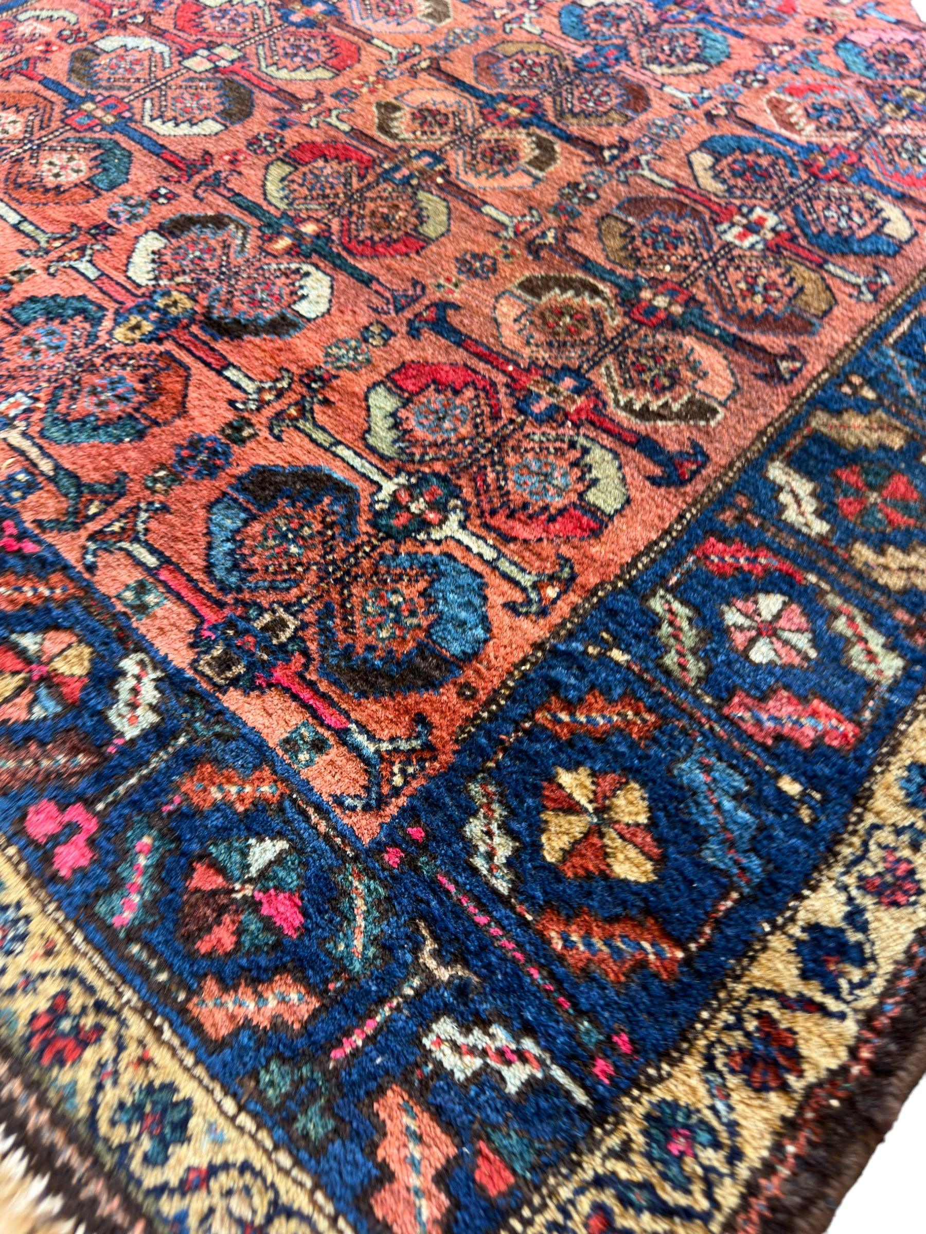 Antique One of Kind Persian Hamedan Enjelas Rug 3’11” x 4’4”