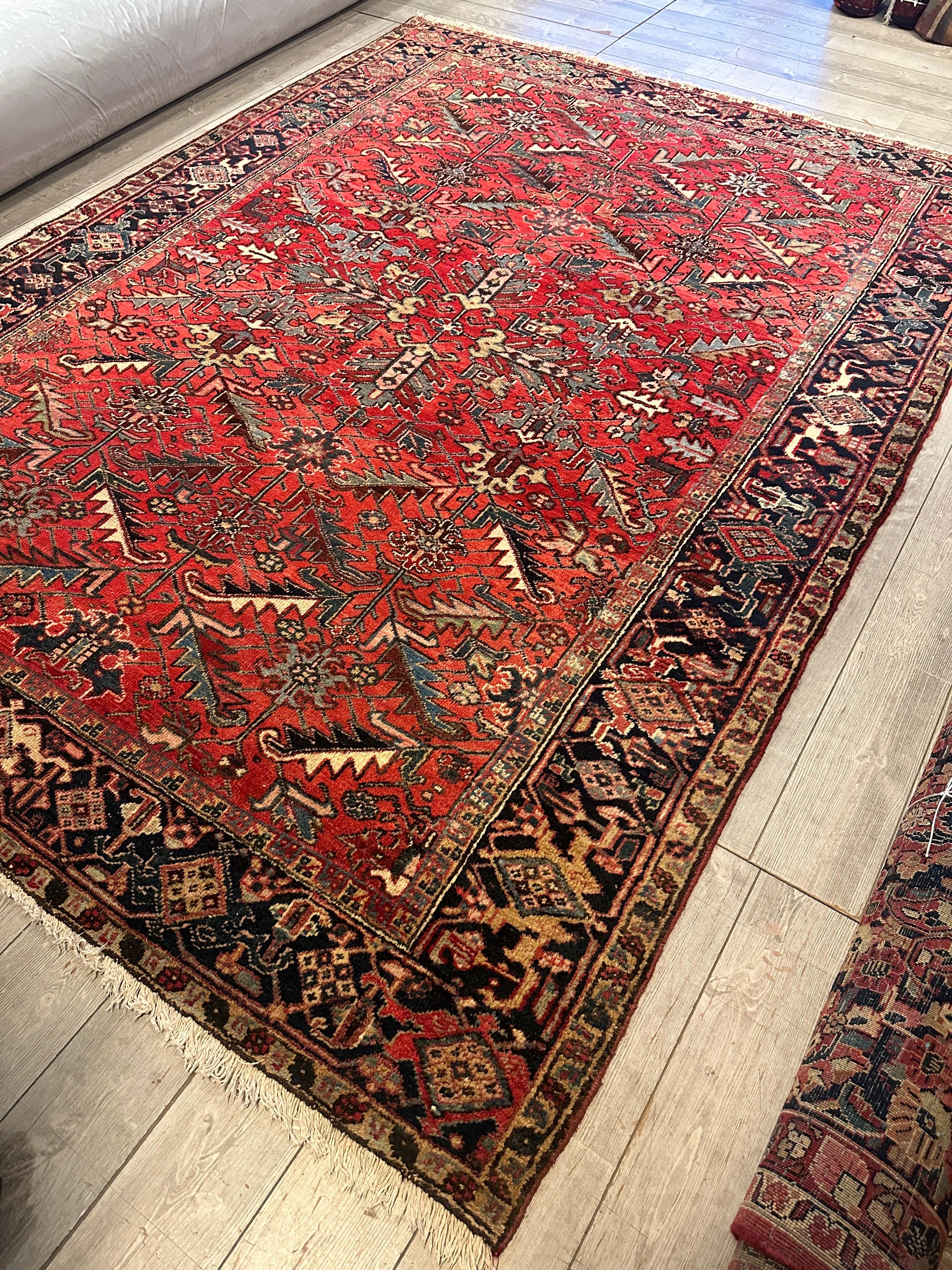 Antique Persian Allover Heriz Rug 7'7" x 10'5”