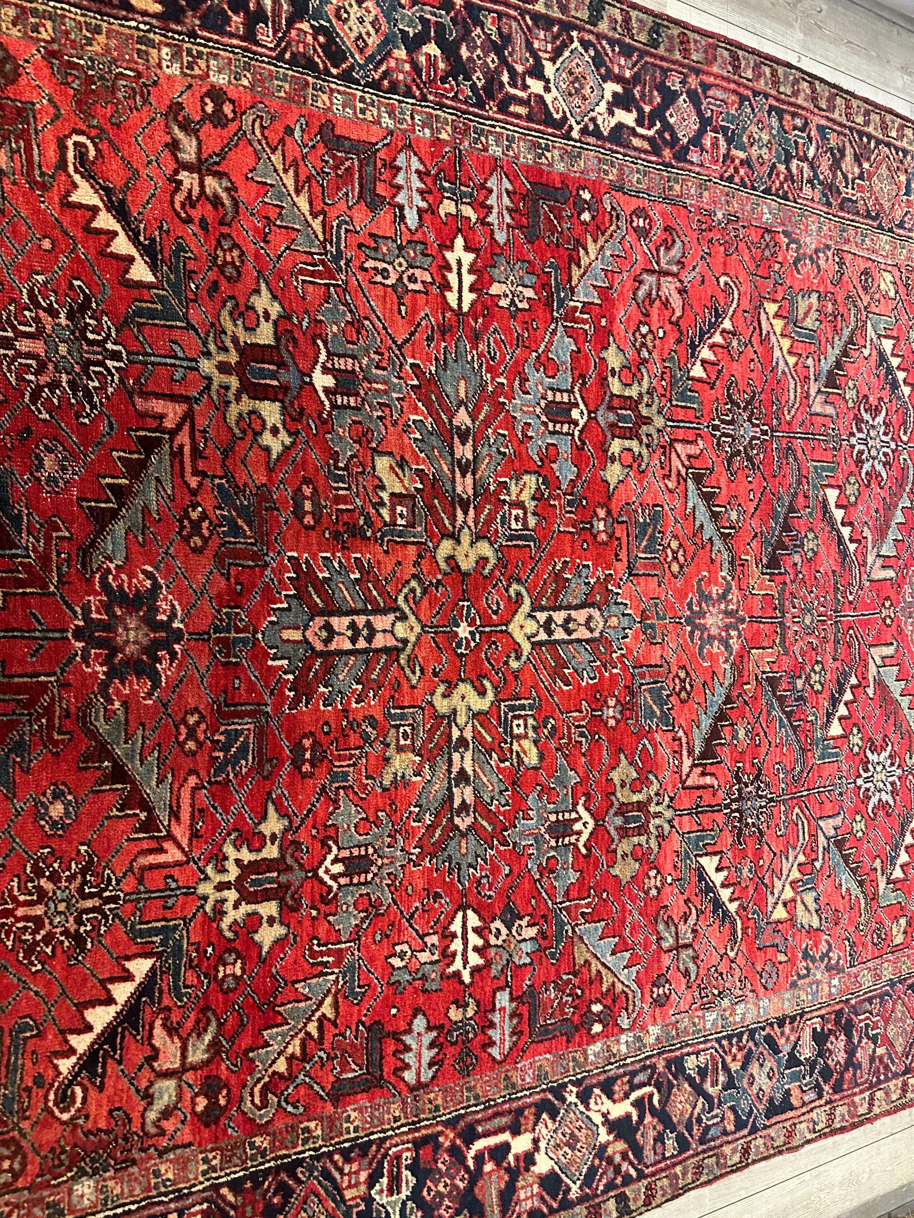 Antique Persian Allover Heriz Rug 7'7" x 10'5”