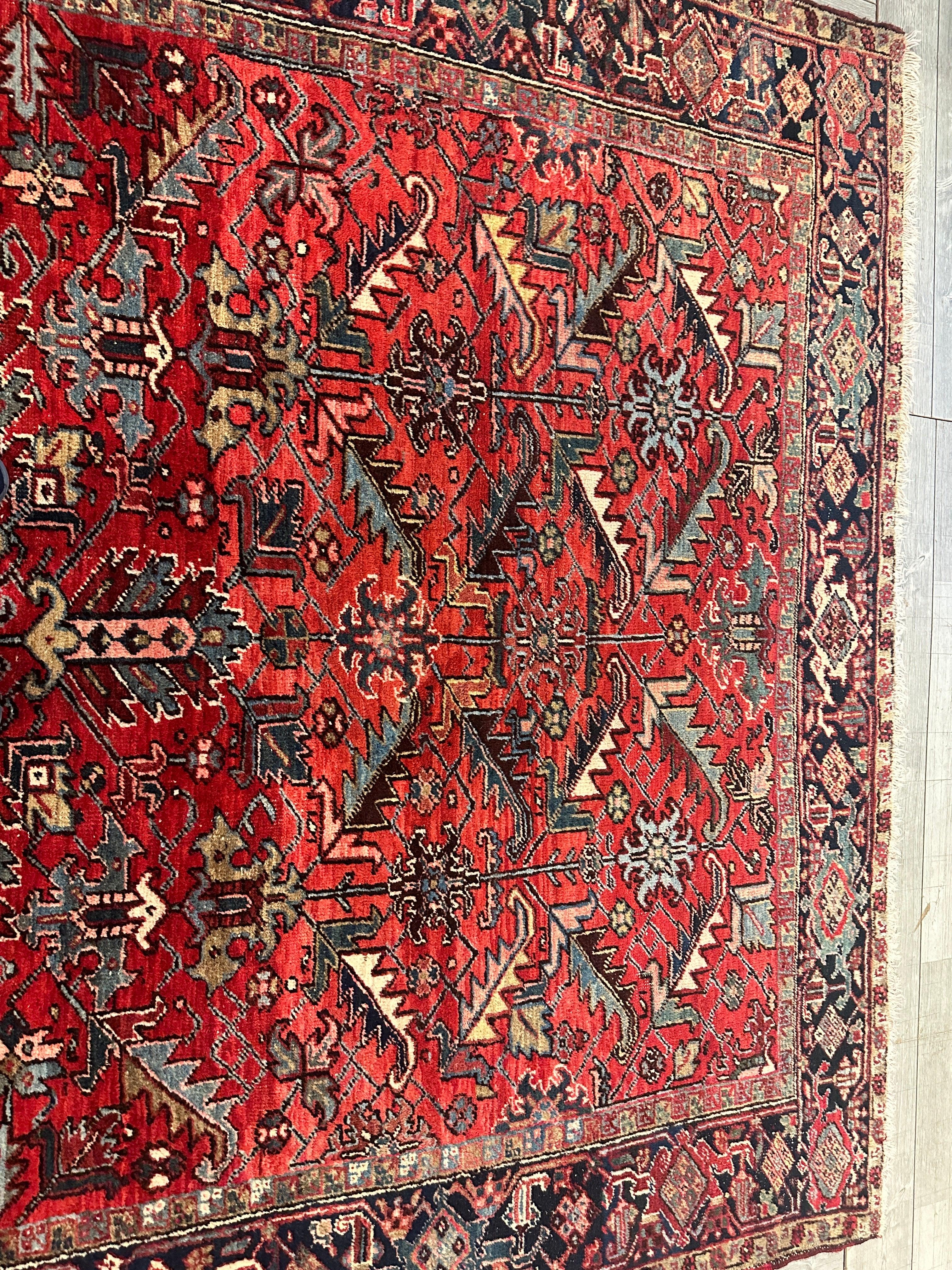 Antique Persian Allover Heriz Rug 7'7" x 10'5”