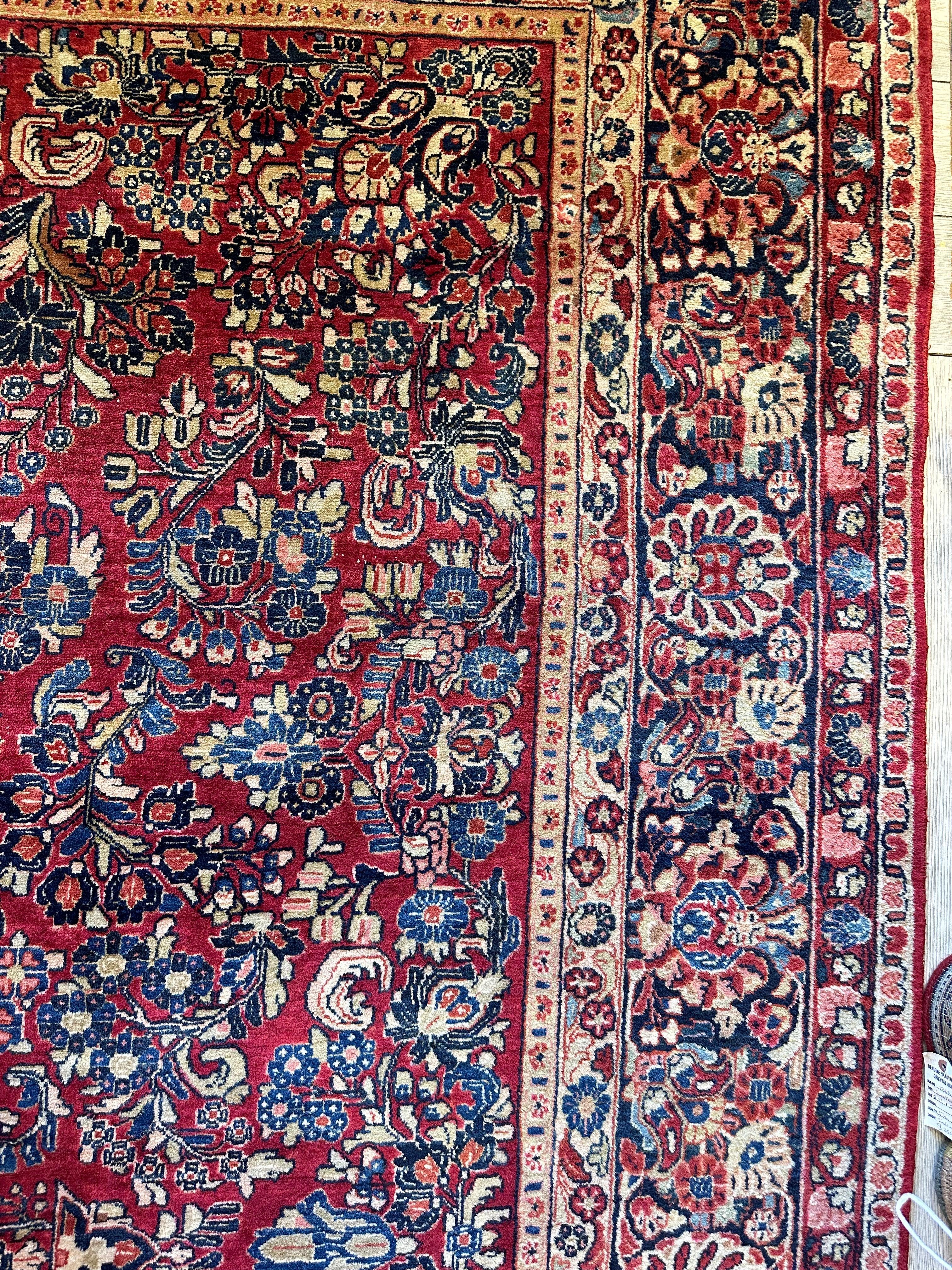 Antique Persian Sarouk Rug 9’3” x 12’6”