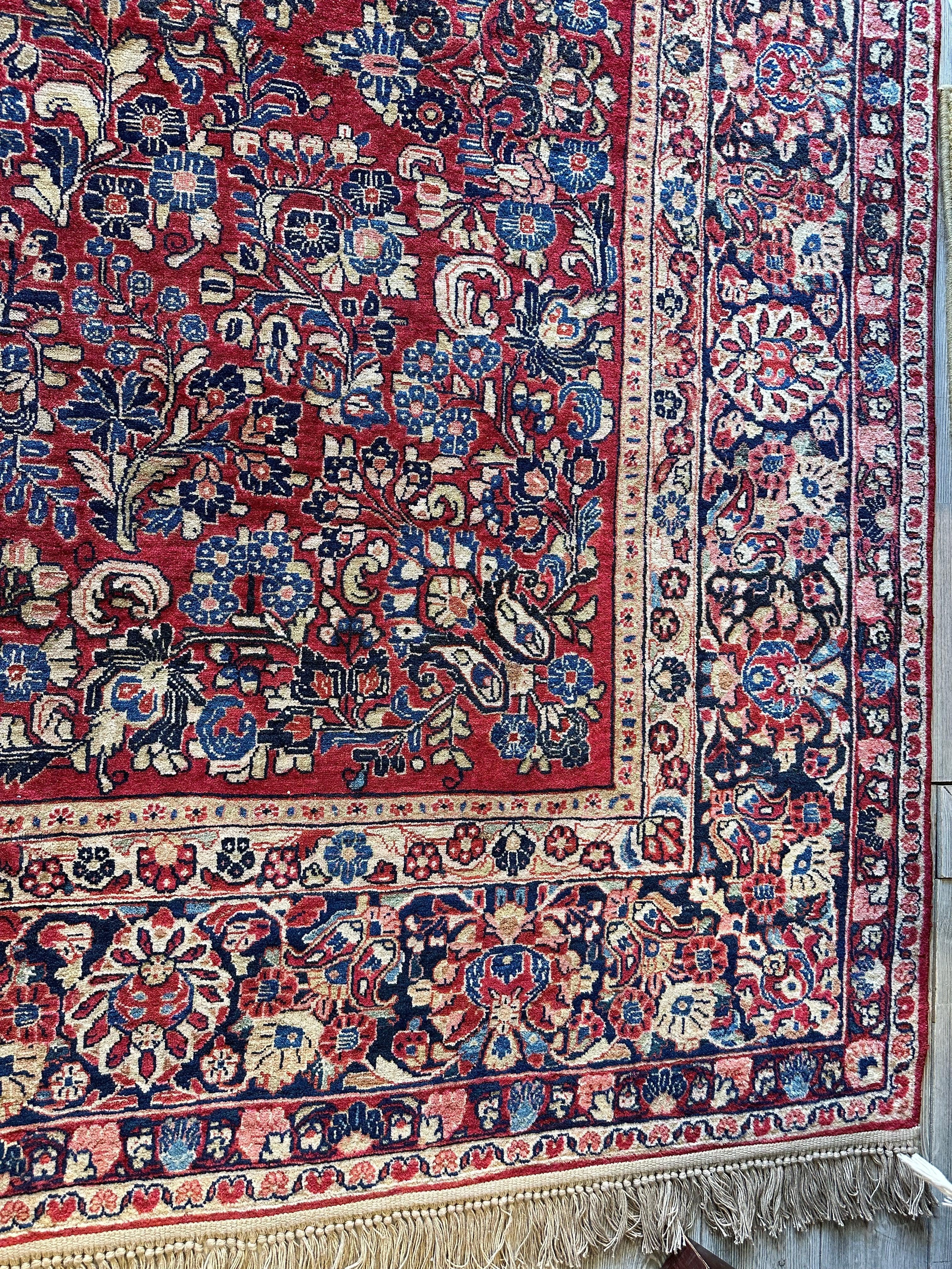 Antique Persian Sarouk Rug 9’3” x 12’6”