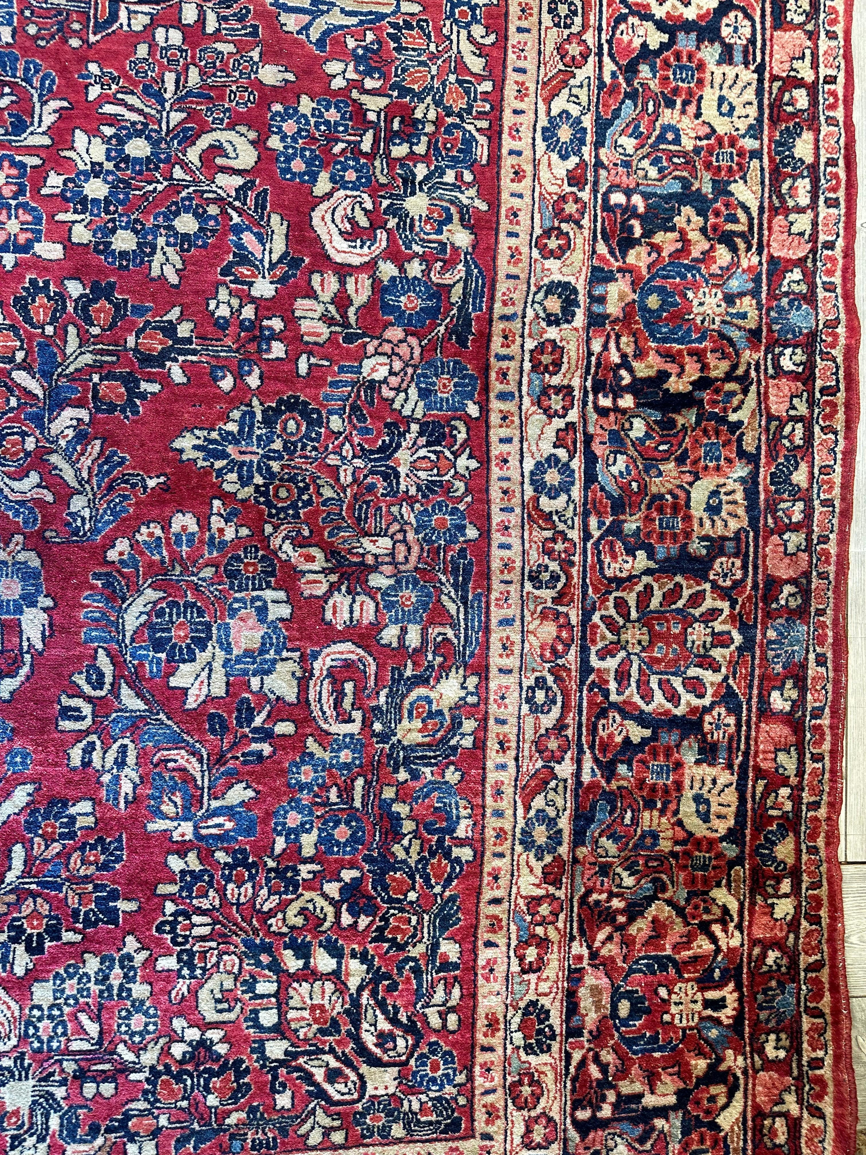 Antique Persian Sarouk Rug 9’3” x 12’6”