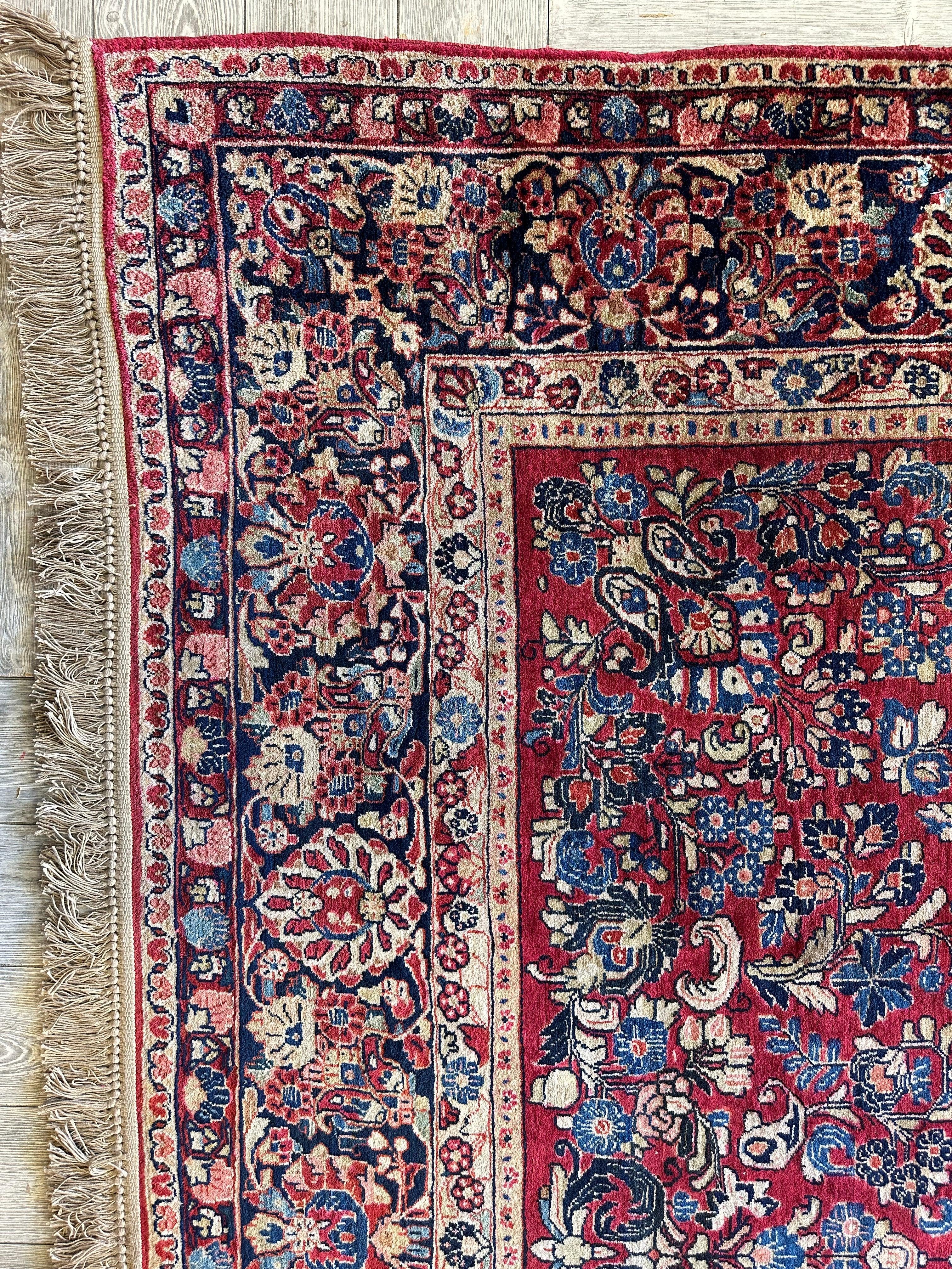 Antique Persian Sarouk Rug 9’3” x 12’6”