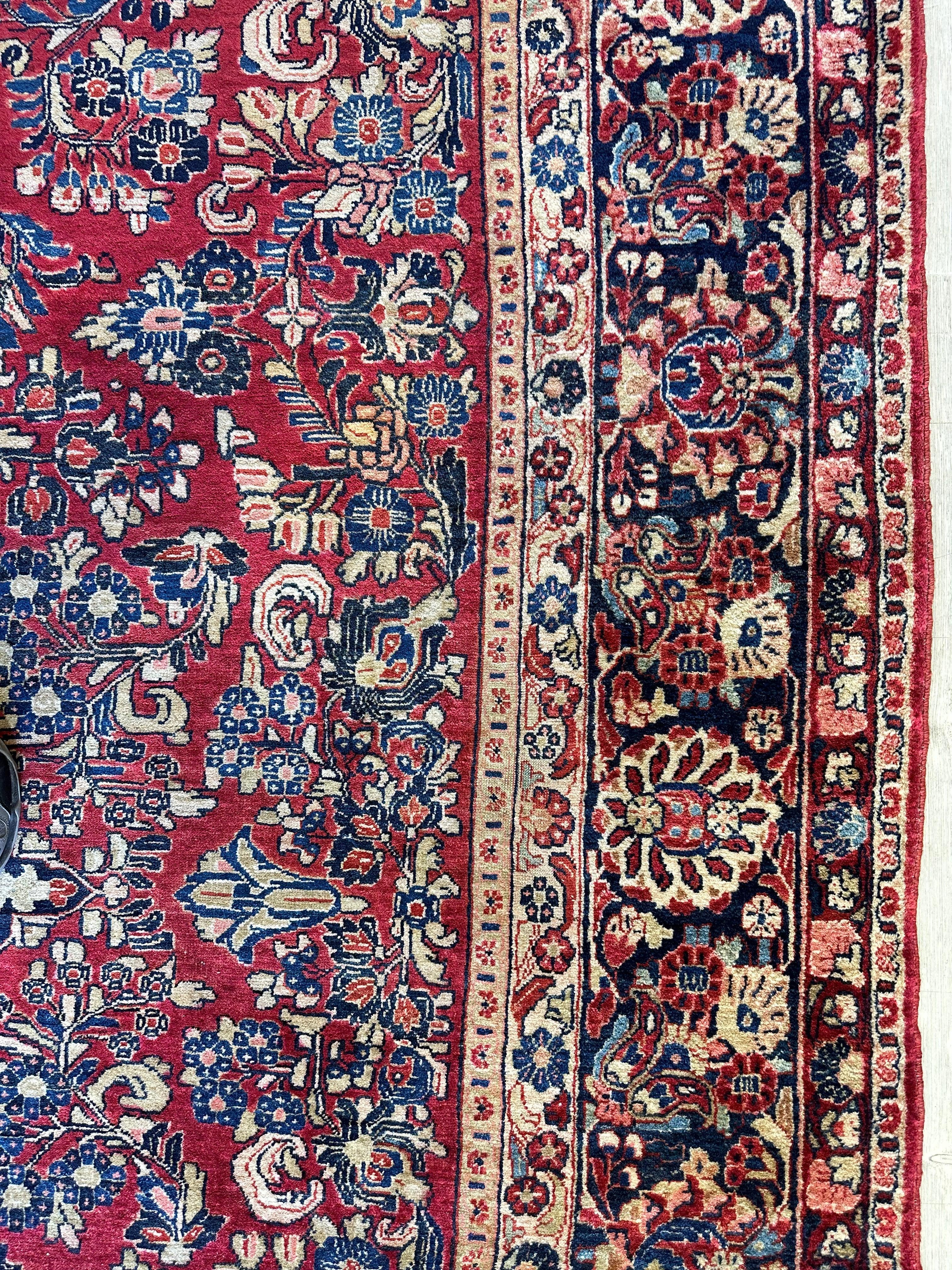 Antique Persian Sarouk Rug 9’3” x 12’6”