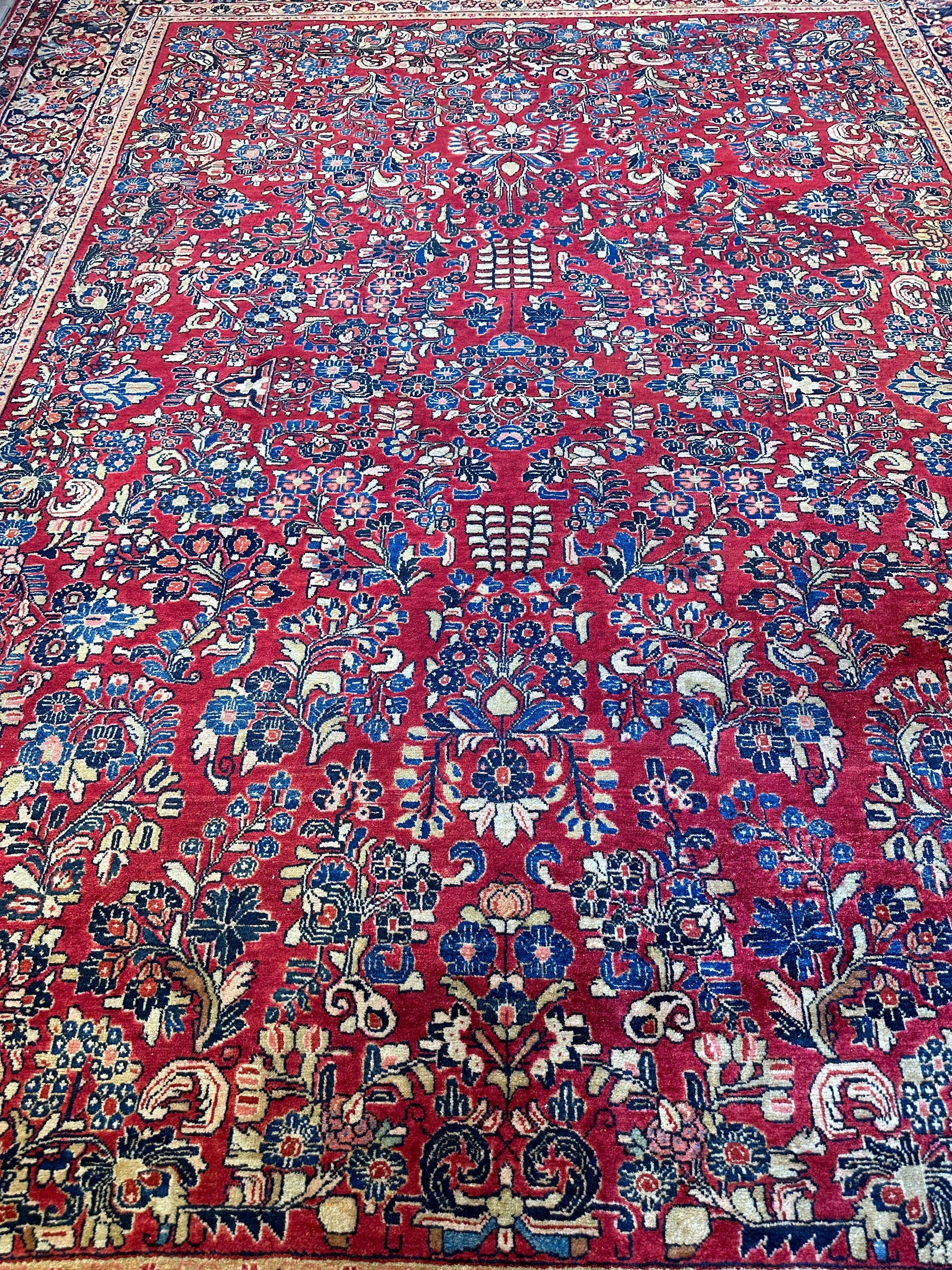 Antique Persian Sarouk Rug 9’3” x 12’6”