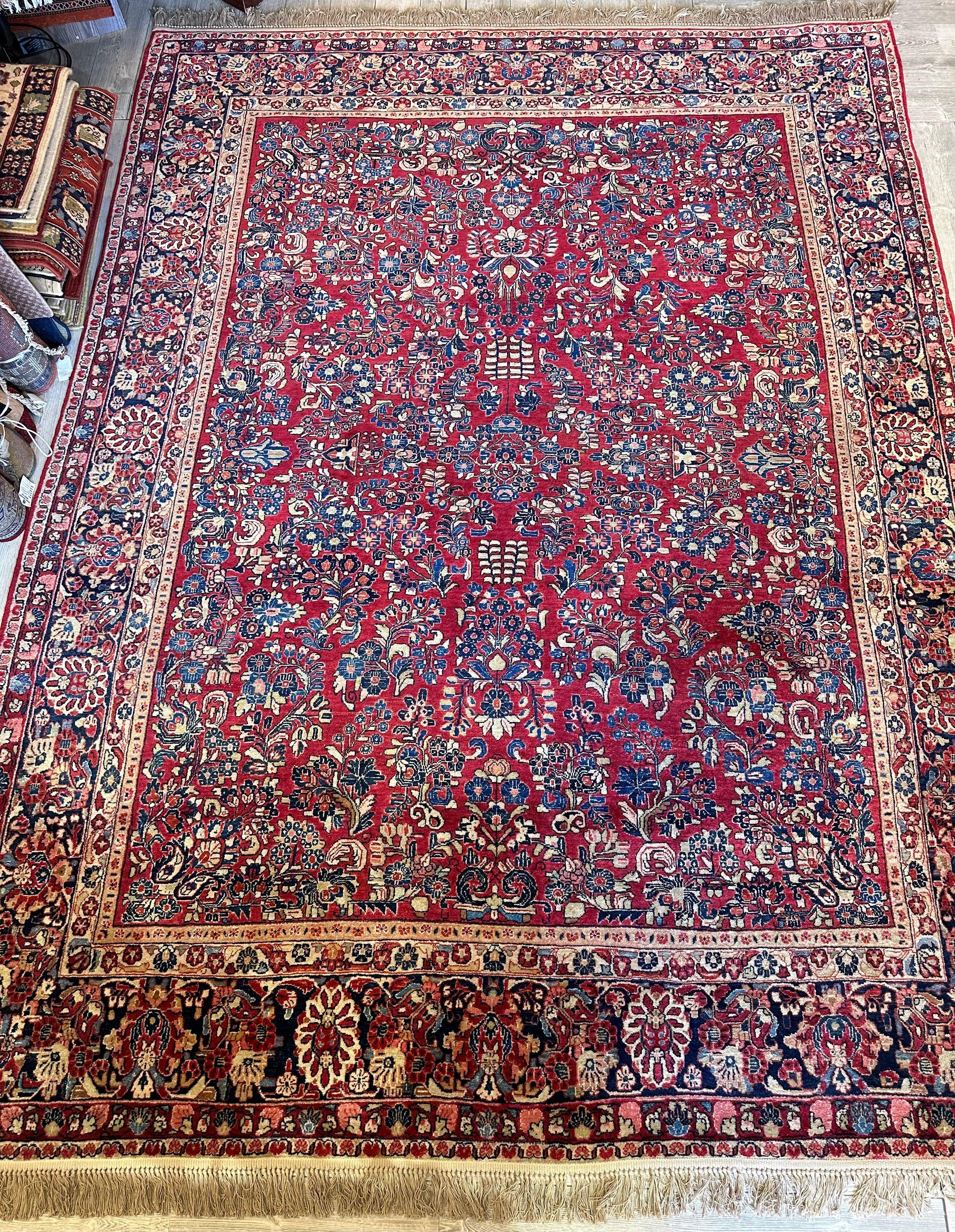 Antique Persian Sarouk Rug 9’3” x 12’6”