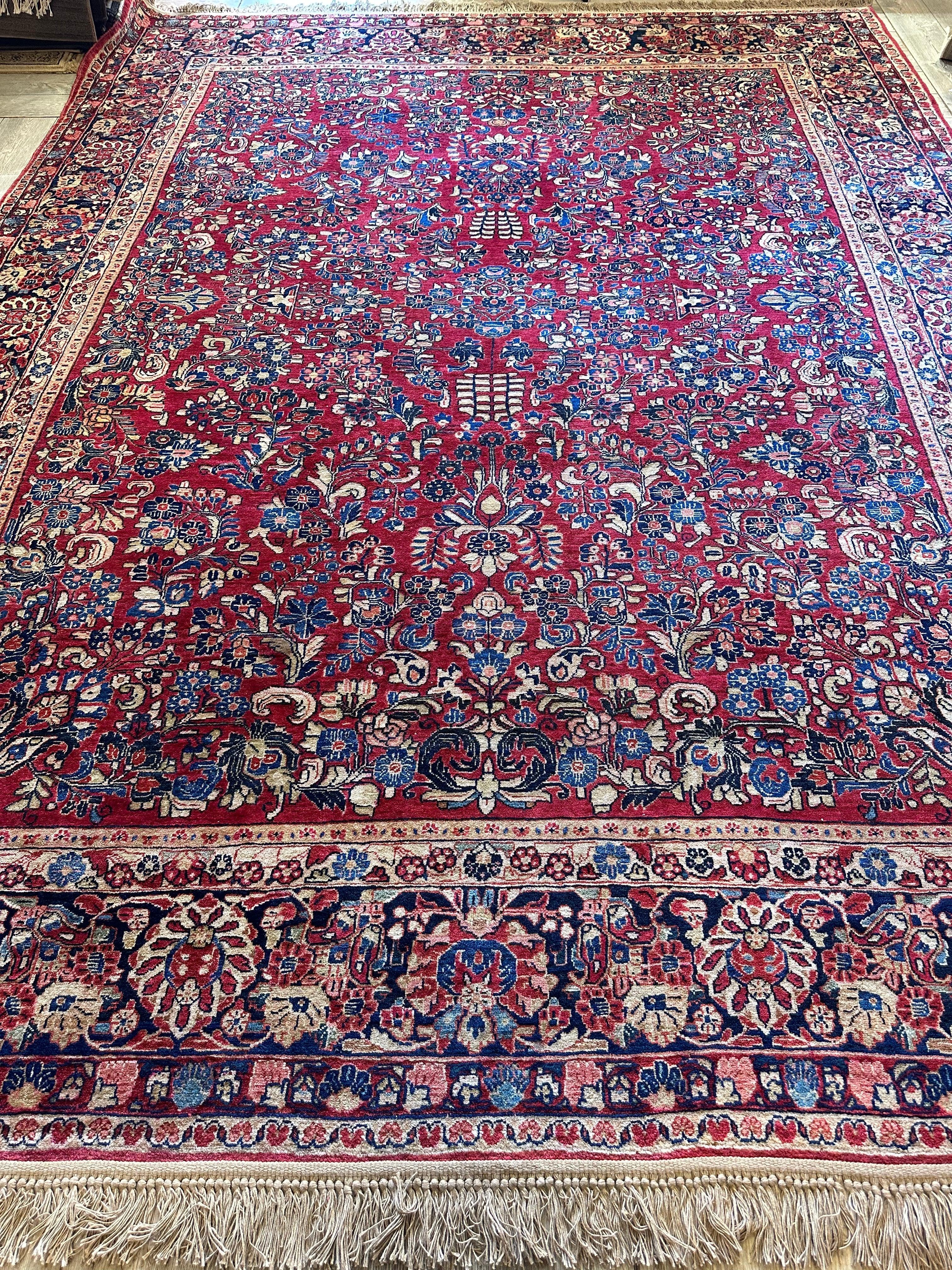 Antique Persian Sarouk Rug 9’3” x 12’6”