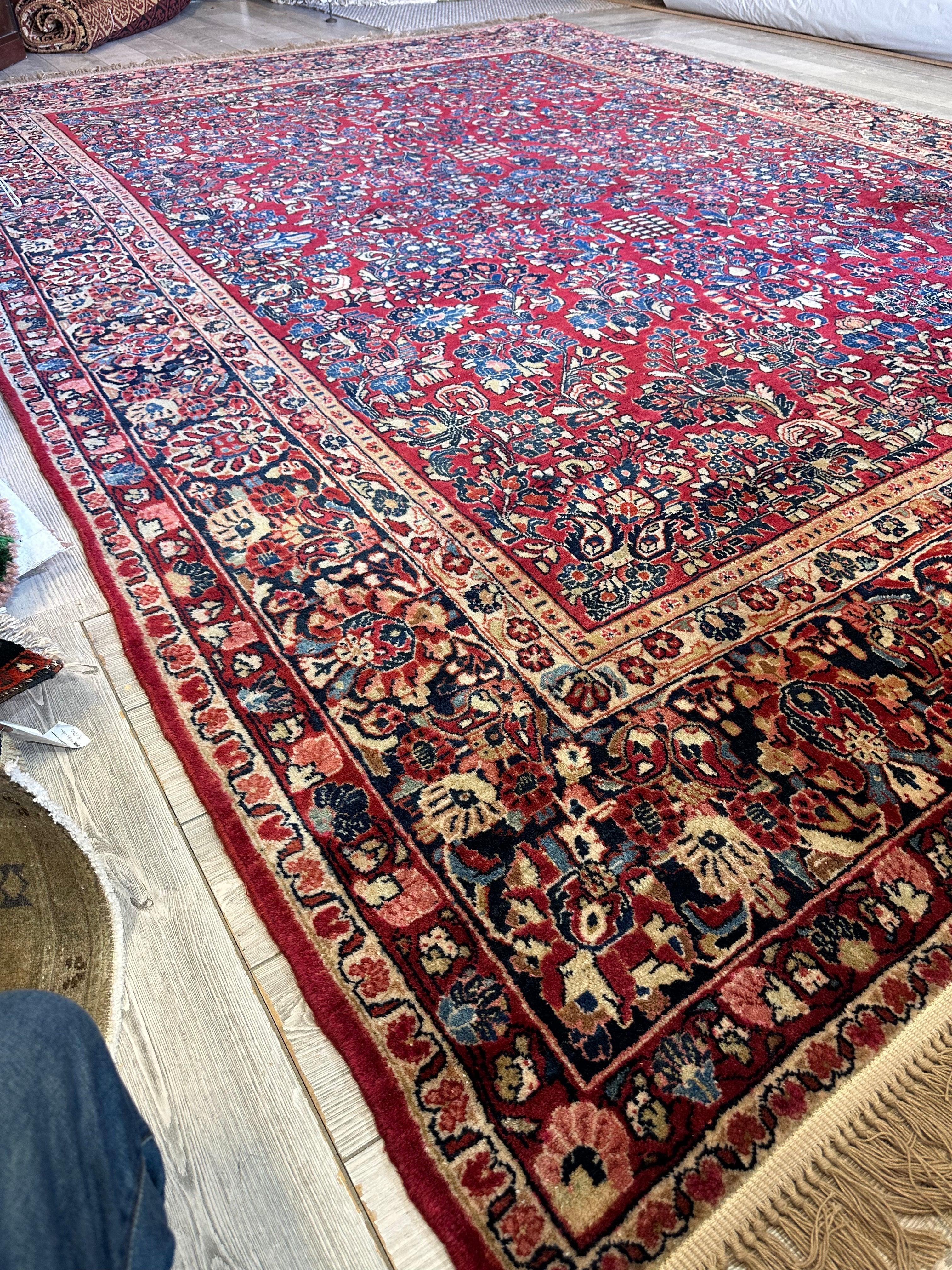 Antique Persian Sarouk Rug 9’3” x 12’6”