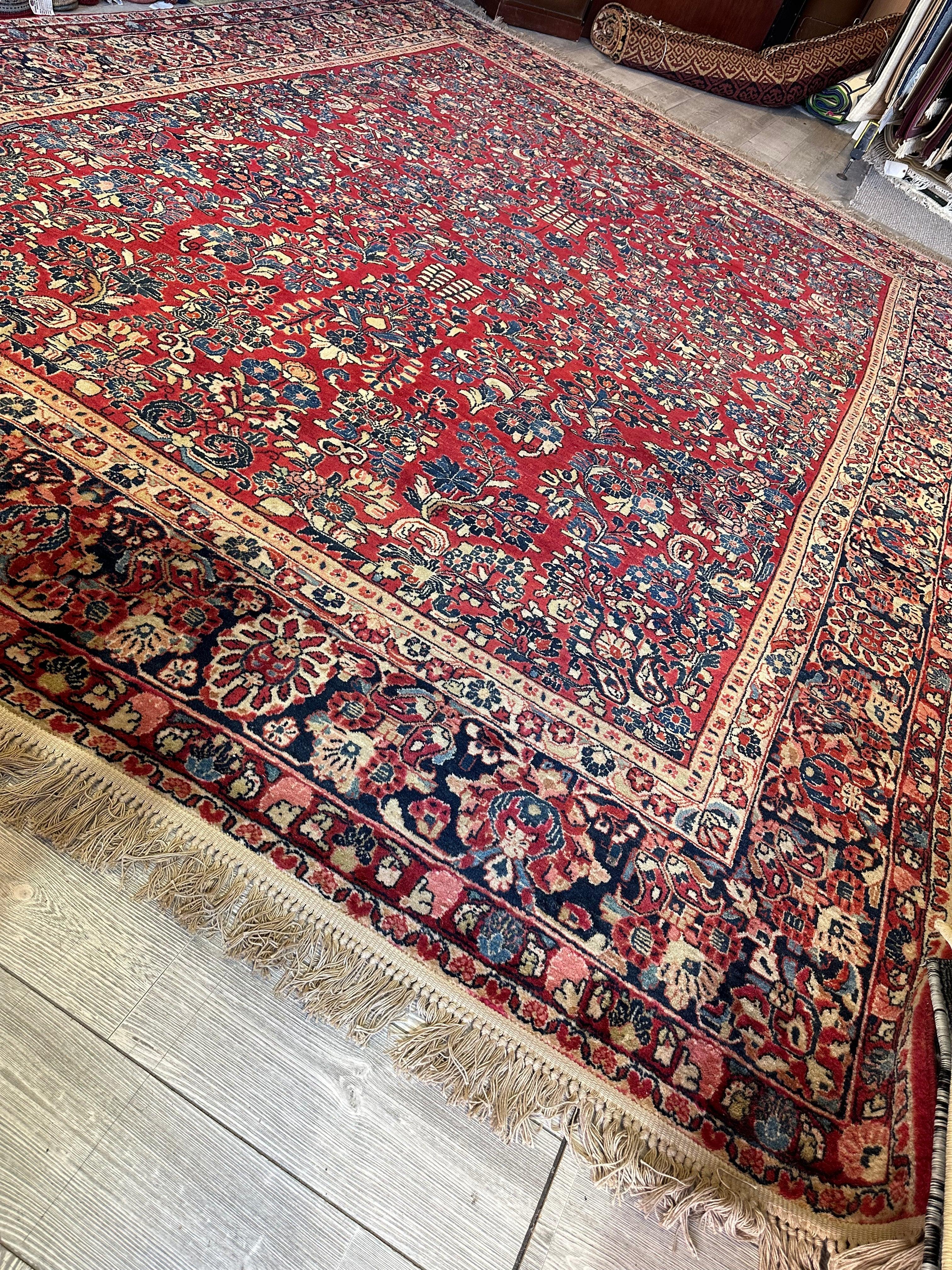 Antique Persian Sarouk Rug 9’3” x 12’6”