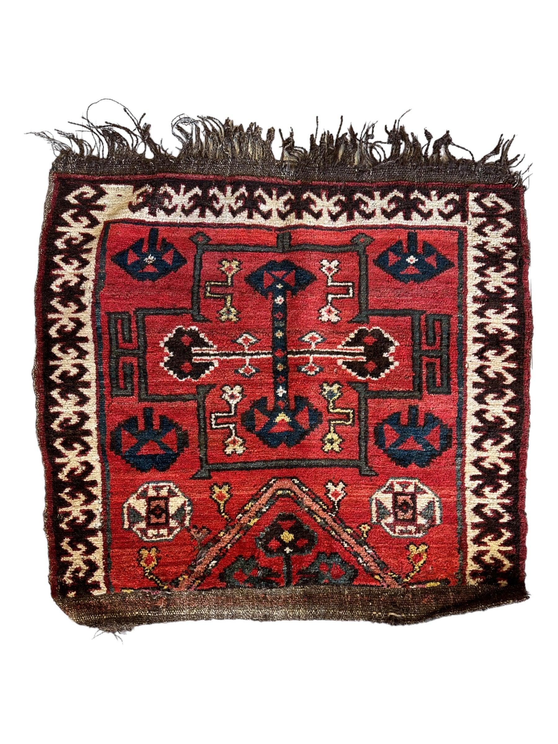 Antique Tribal Bagface - 18" X 18"