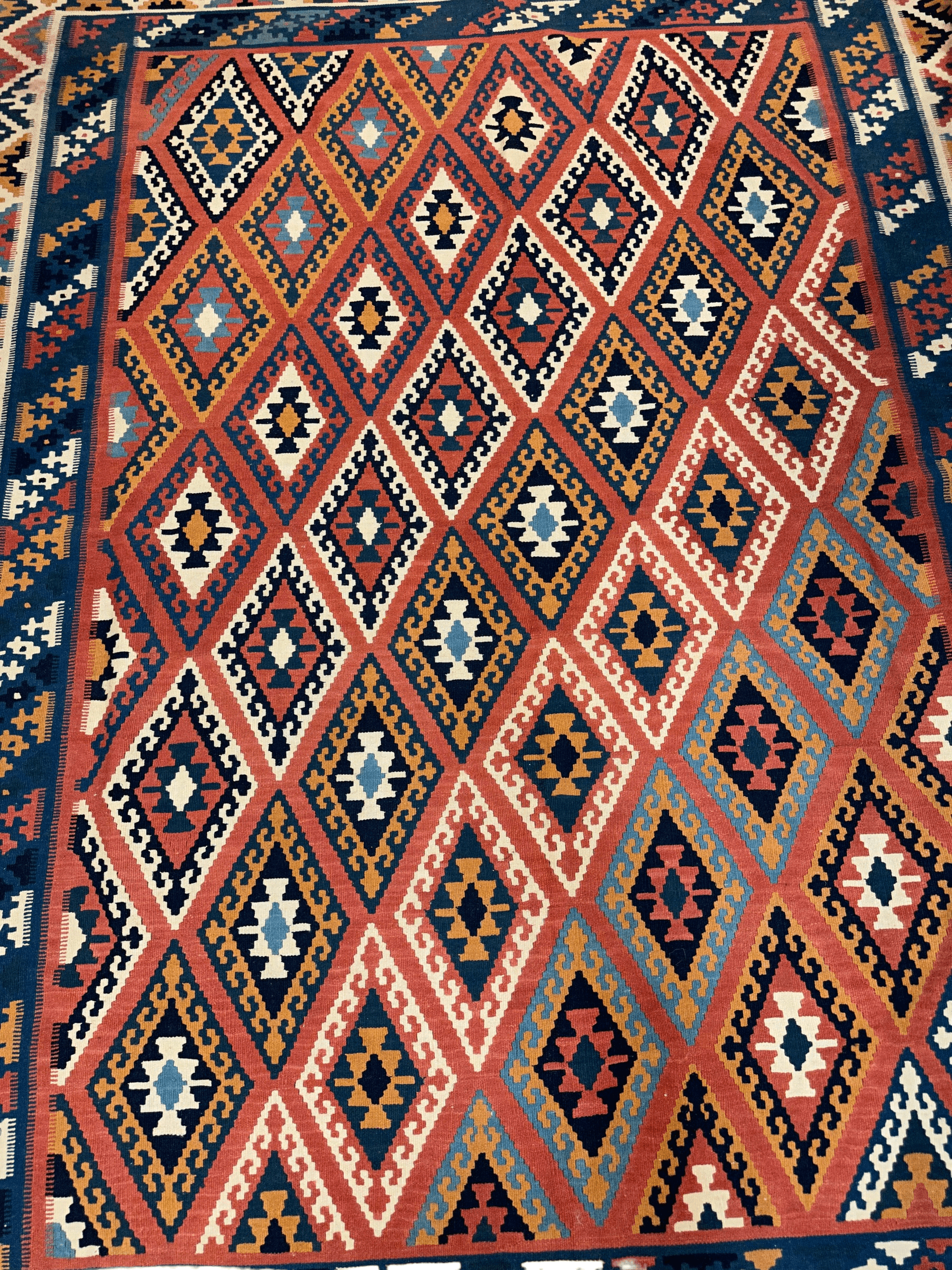 Antique Tribal Persian Qashqai Kilim Rug 8’6” x 10’6”