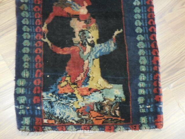 ANTIQUE UNIQUE PICTORAL OMARKHAYYAM RUG 1.5x1.8 Ft