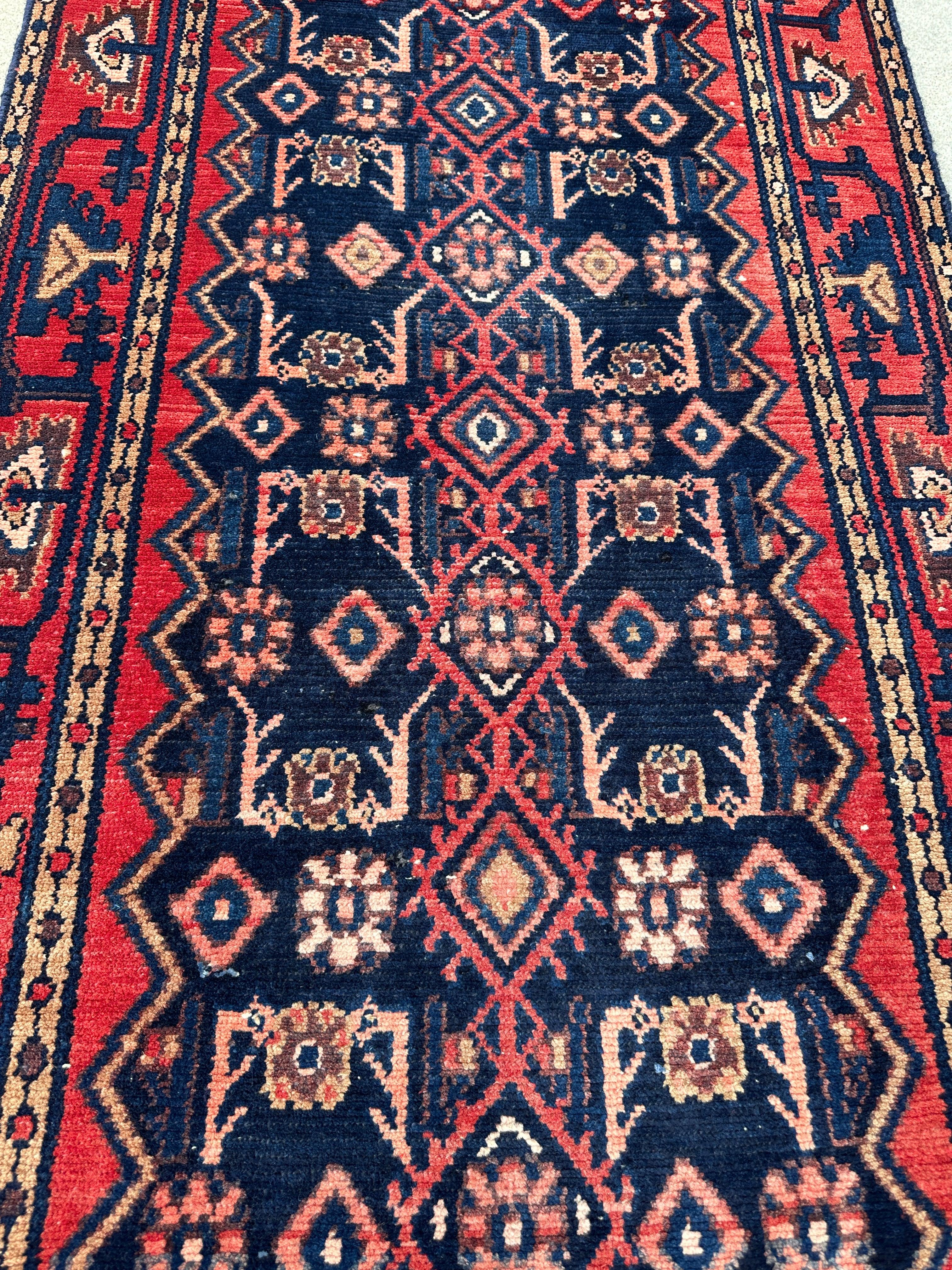 Antique Vegetable Dye Malayer Persian Runner Rug 3x10’4”