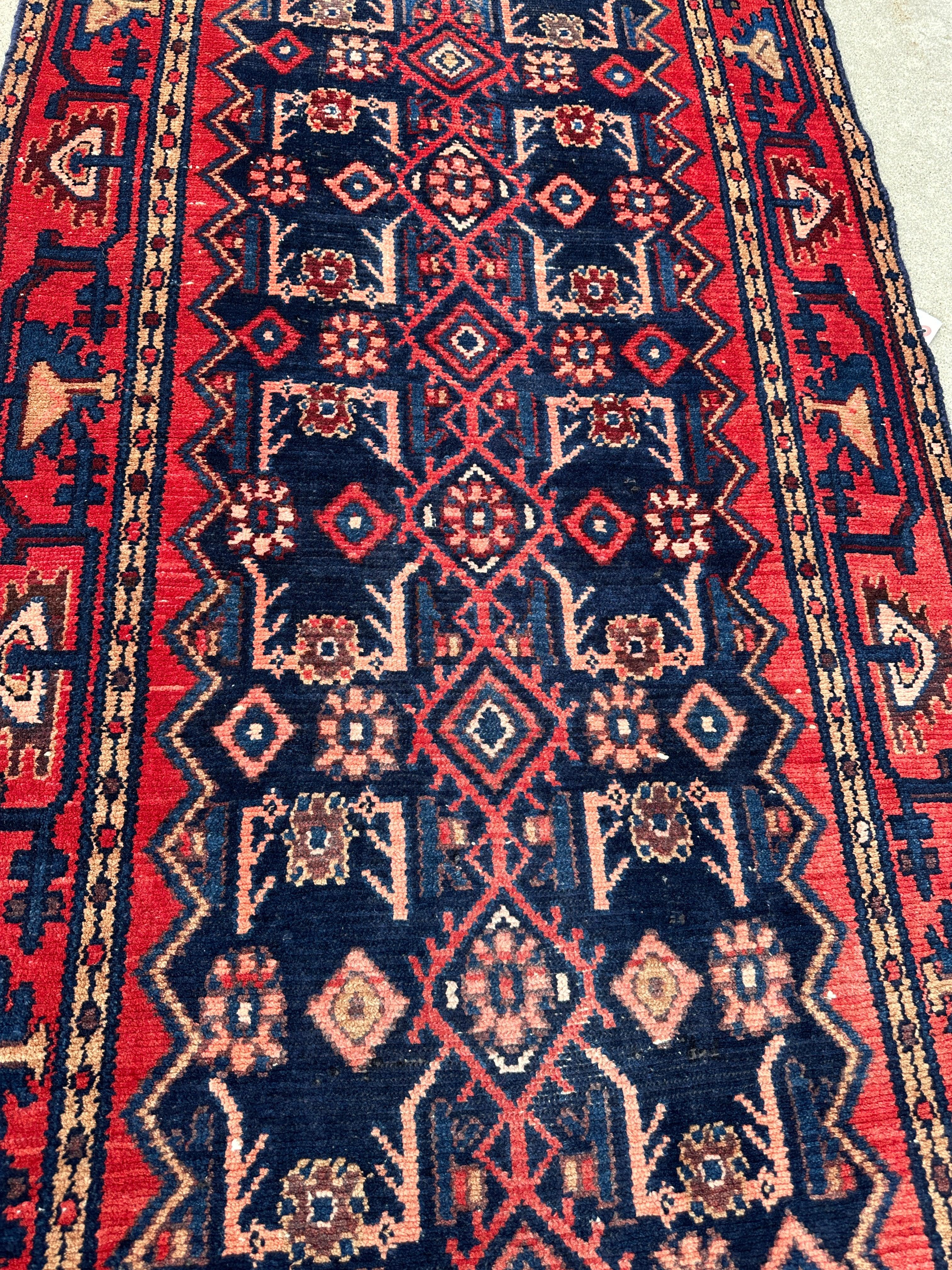 Antique Vegetable Dye Malayer Persian Runner Rug 3x10’4”