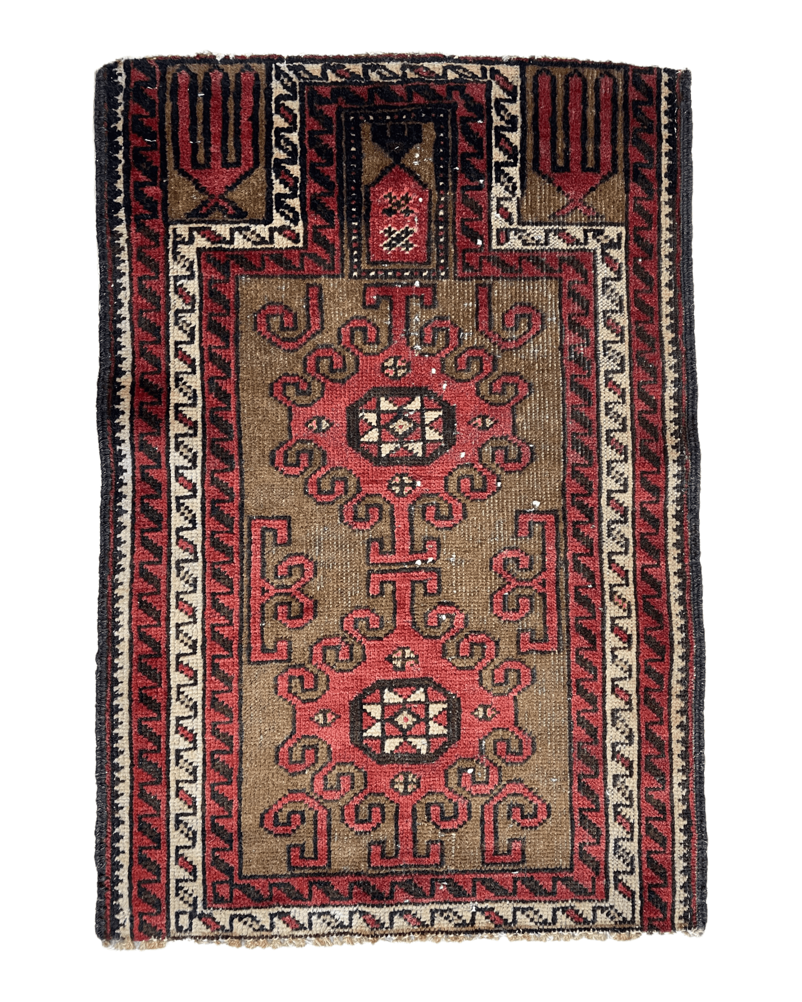 Antique Vegetable Dye Shahsavan Persian Small Prayer Rug 1’9”x2’8”