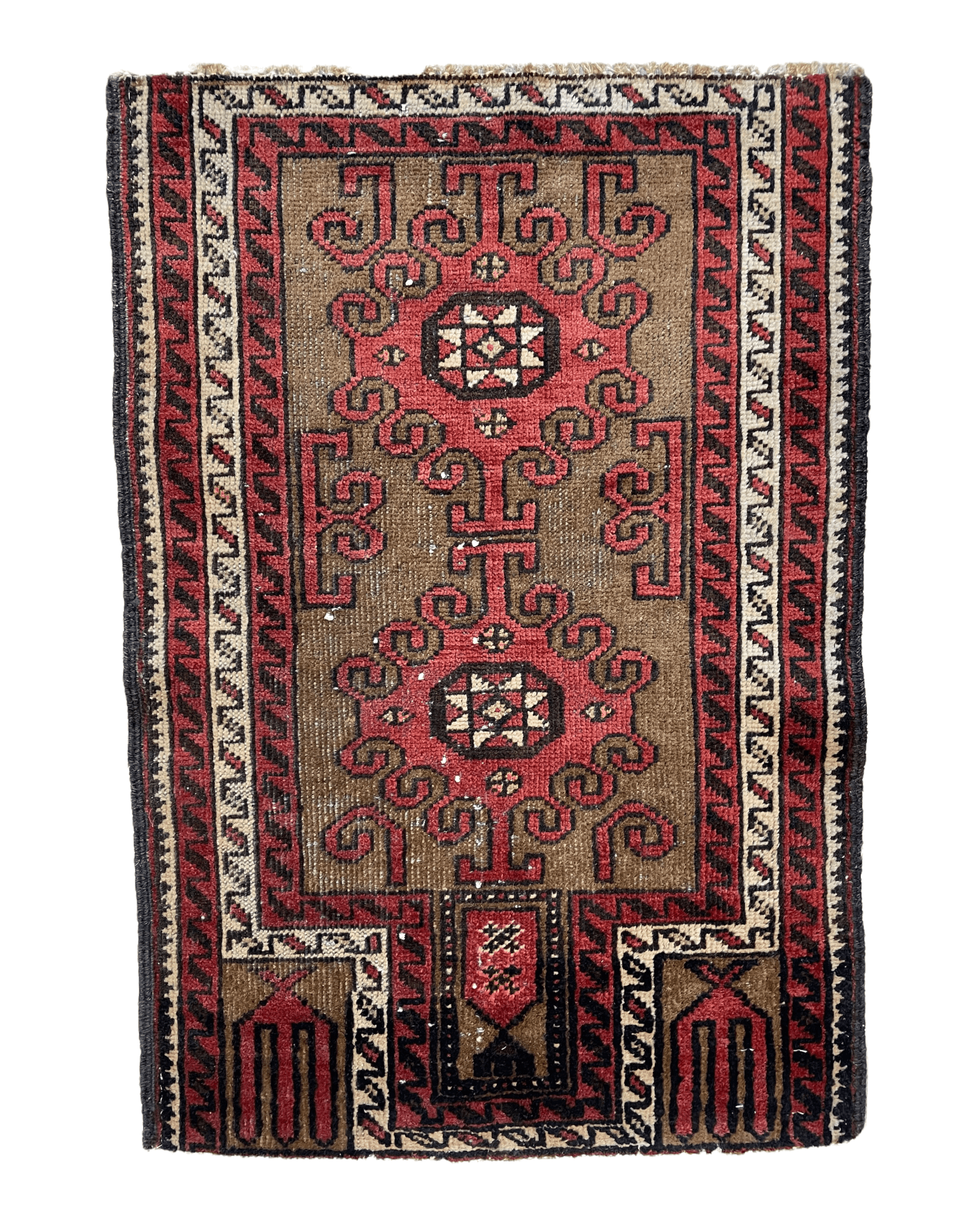 Antique Vegetable Dye Shahsavan Persian Small Prayer Rug 1’9”x2’8”