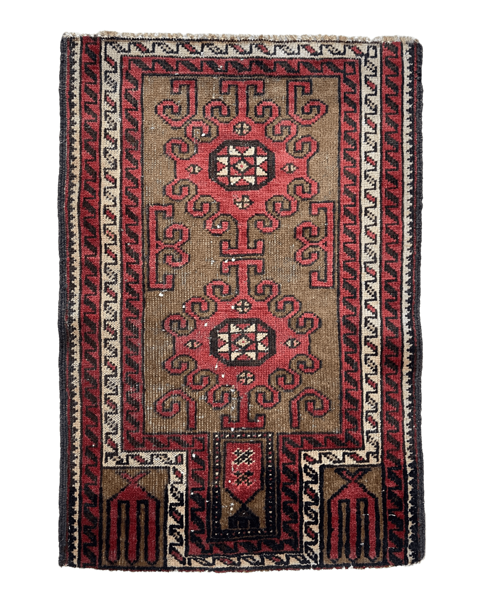 Antique Vegetable Dye Shahsavan Persian Small Prayer Rug 1’9”x2’8”