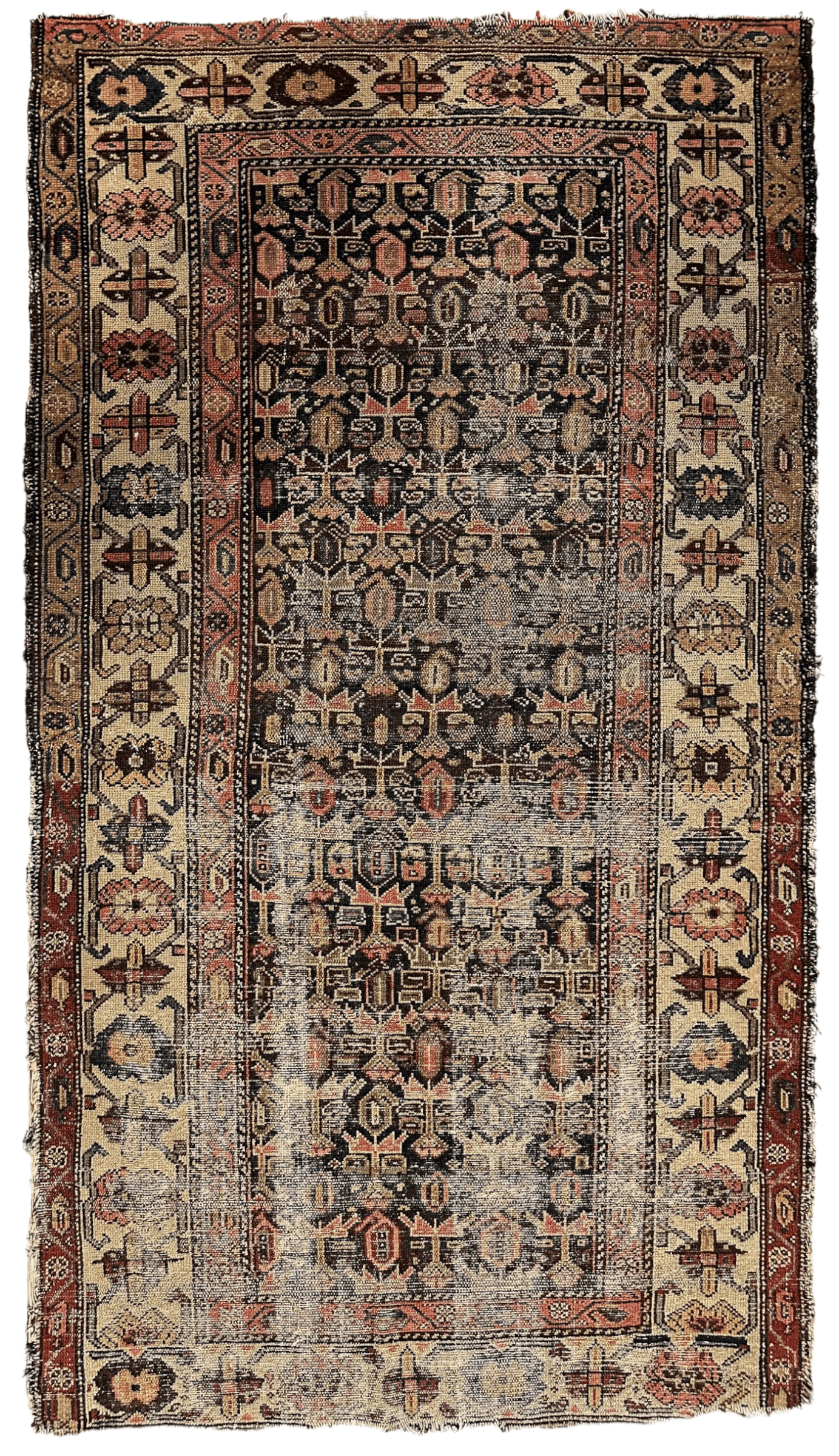 Antique Worn Late 19th Century Persian Rug 3’3” x 6’