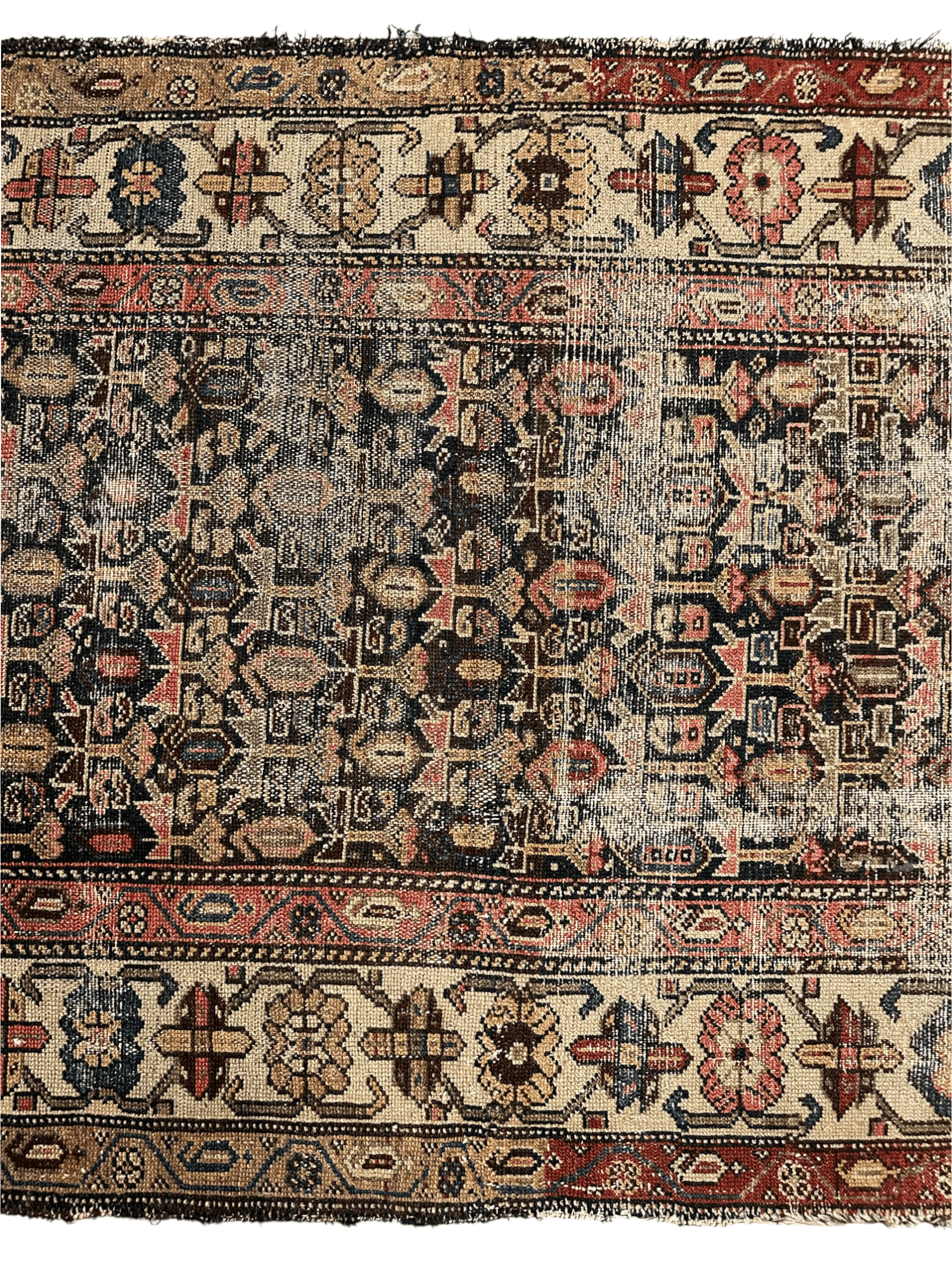 Antique Worn Late 19th Century Persian Rug 3’3” x 6’