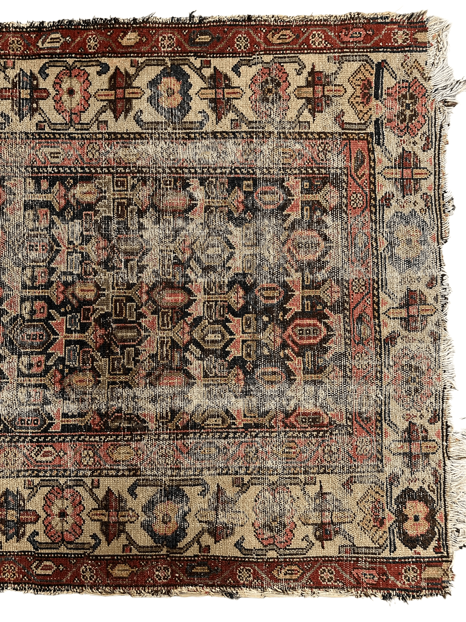 Antique Worn Late 19th Century Persian Rug 3’3” x 6’