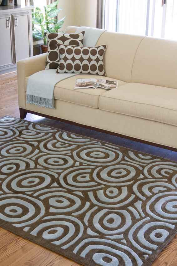 Anvik Modern Brown/Spa Blue Area Rug