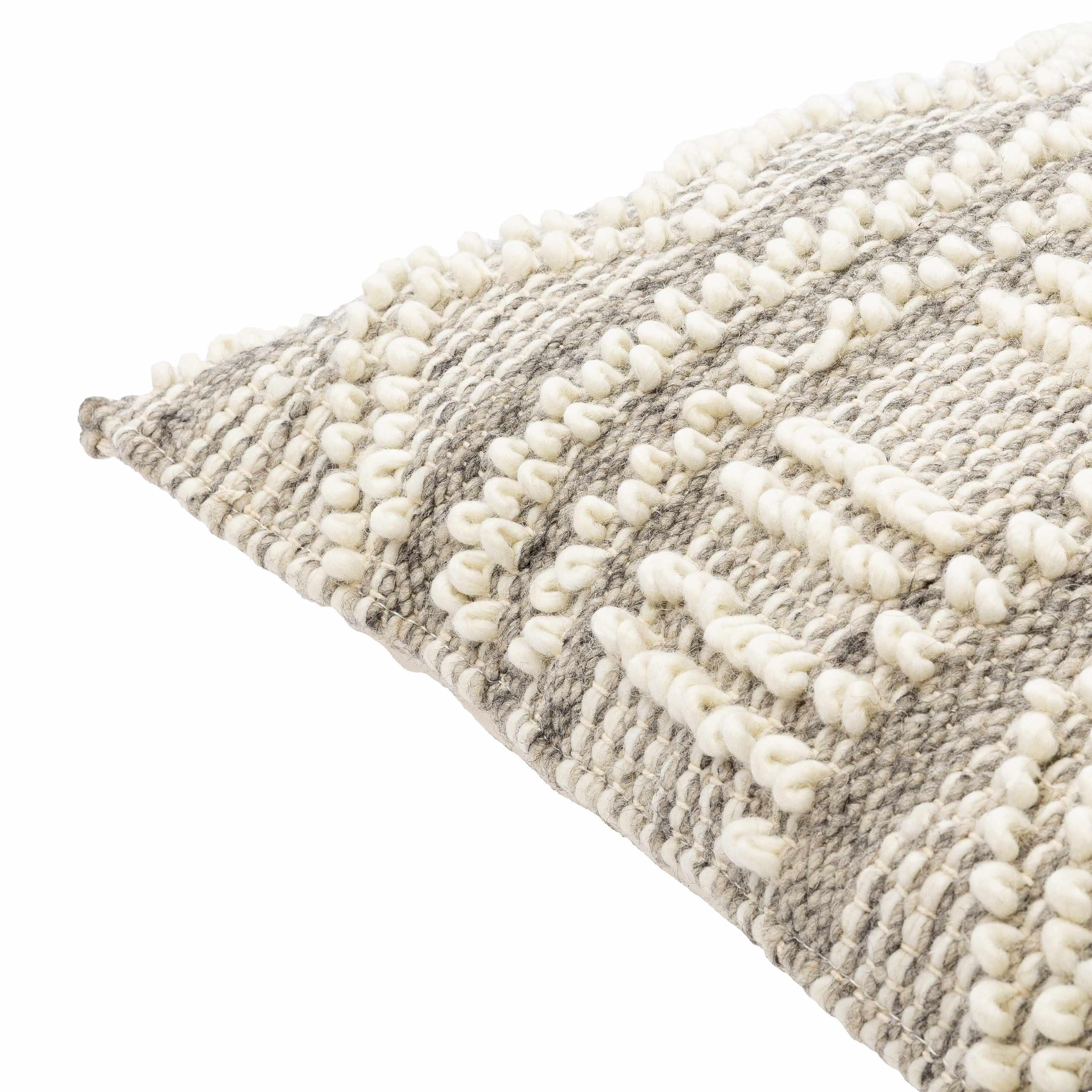 Atascocita Cream Wool&Cotton Throw Pillow