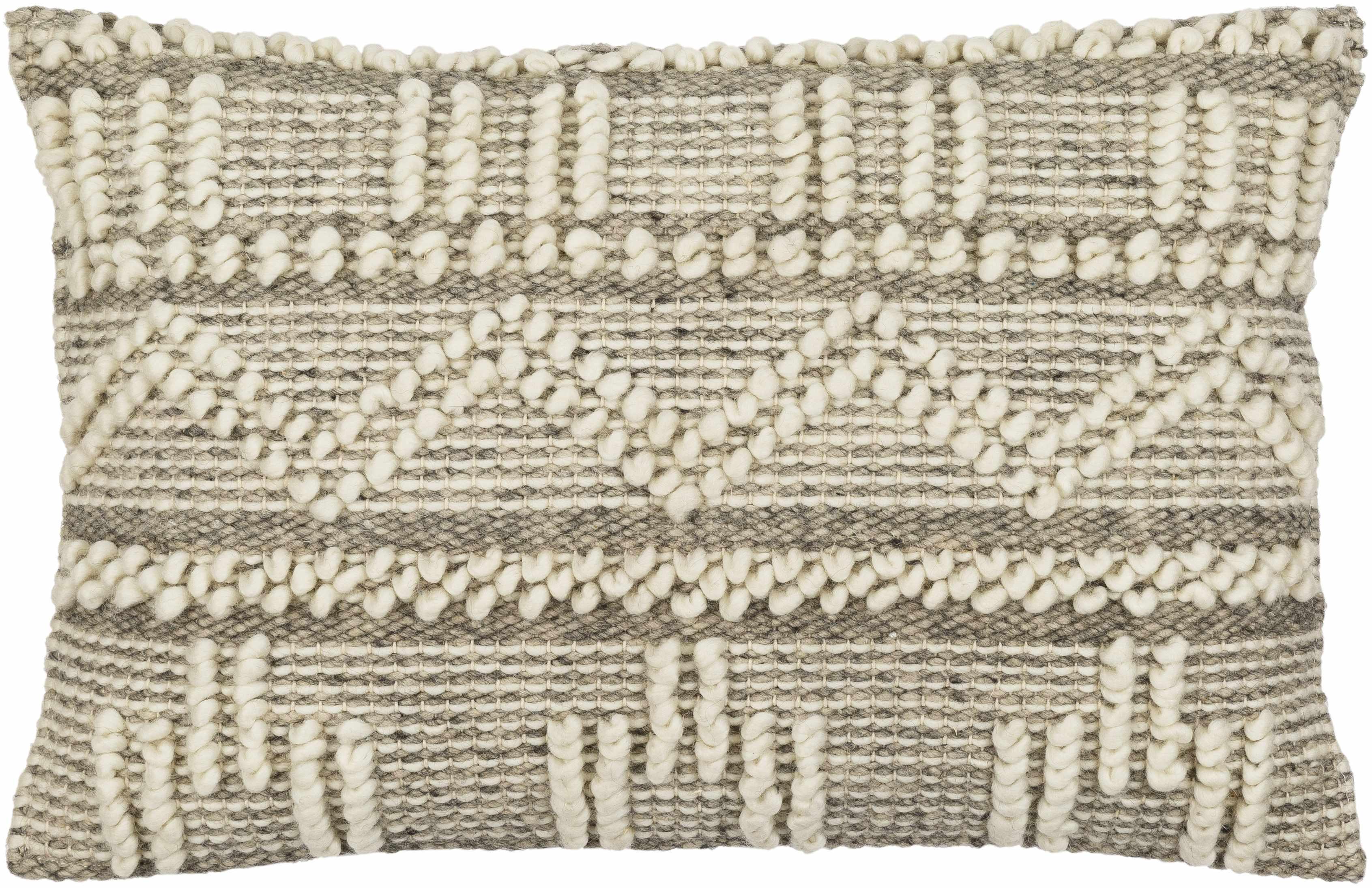 Atascocita Cream Wool&Cotton Throw Pillow