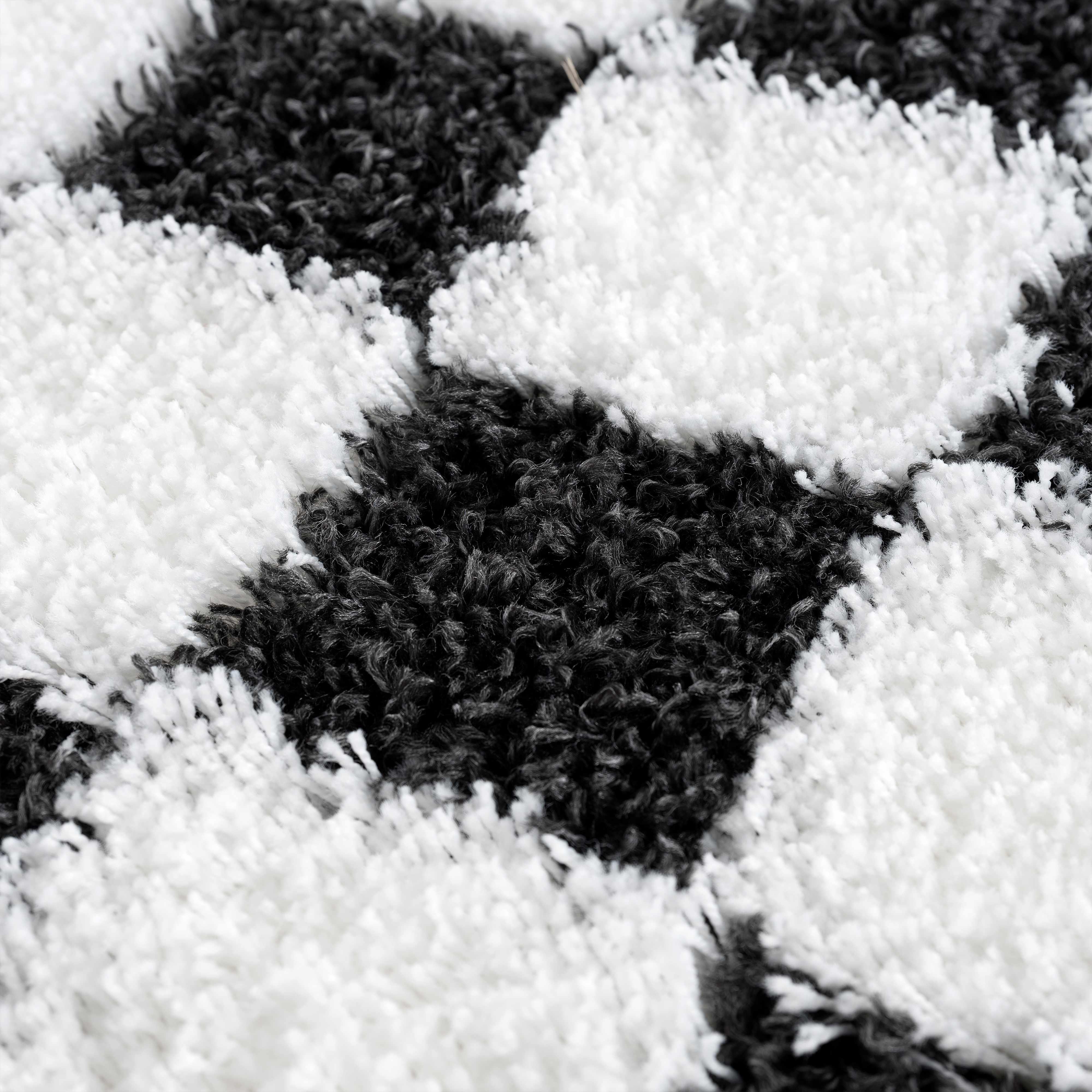 Atira Black & White Checkered Area Rug