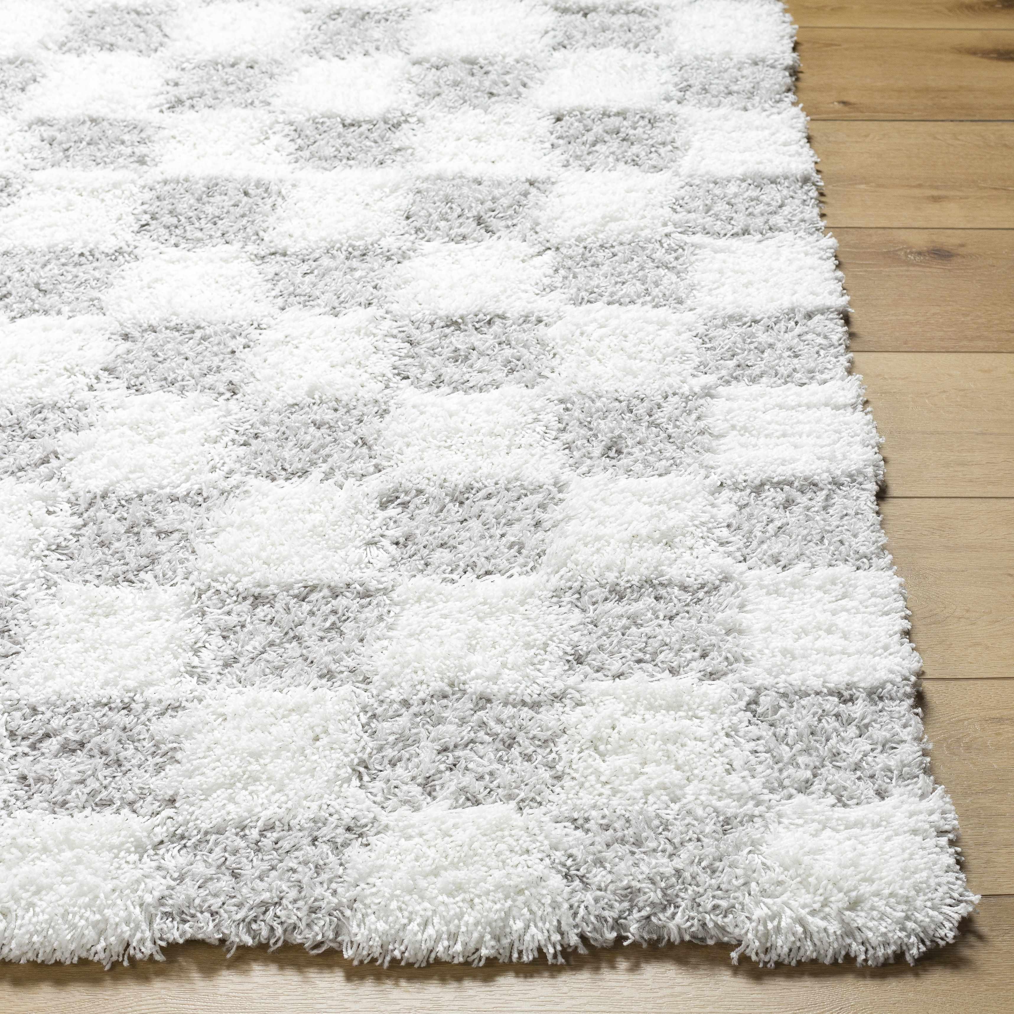 Atira Gray Checkered Area Rug