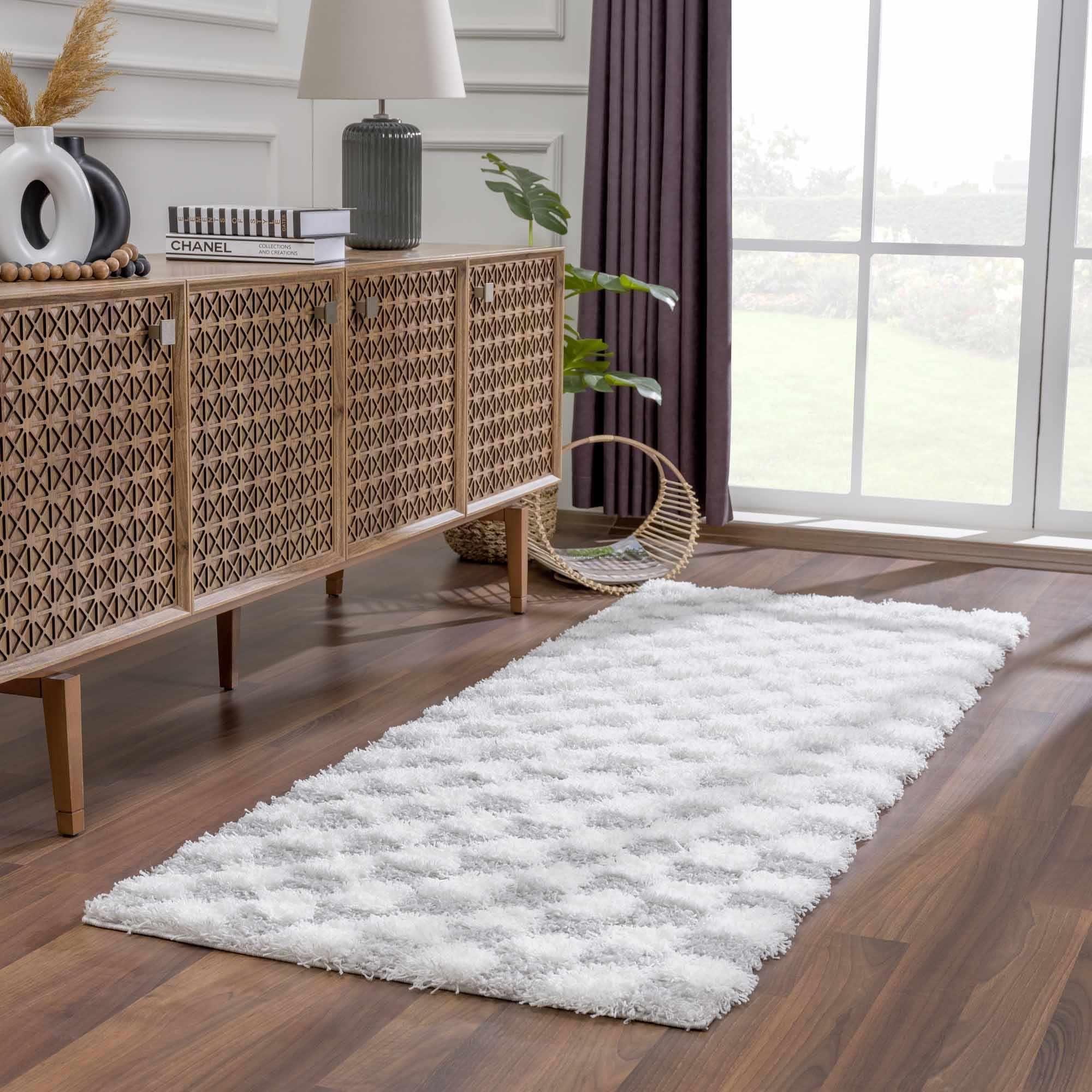 Atira Gray Checkered Area Rug