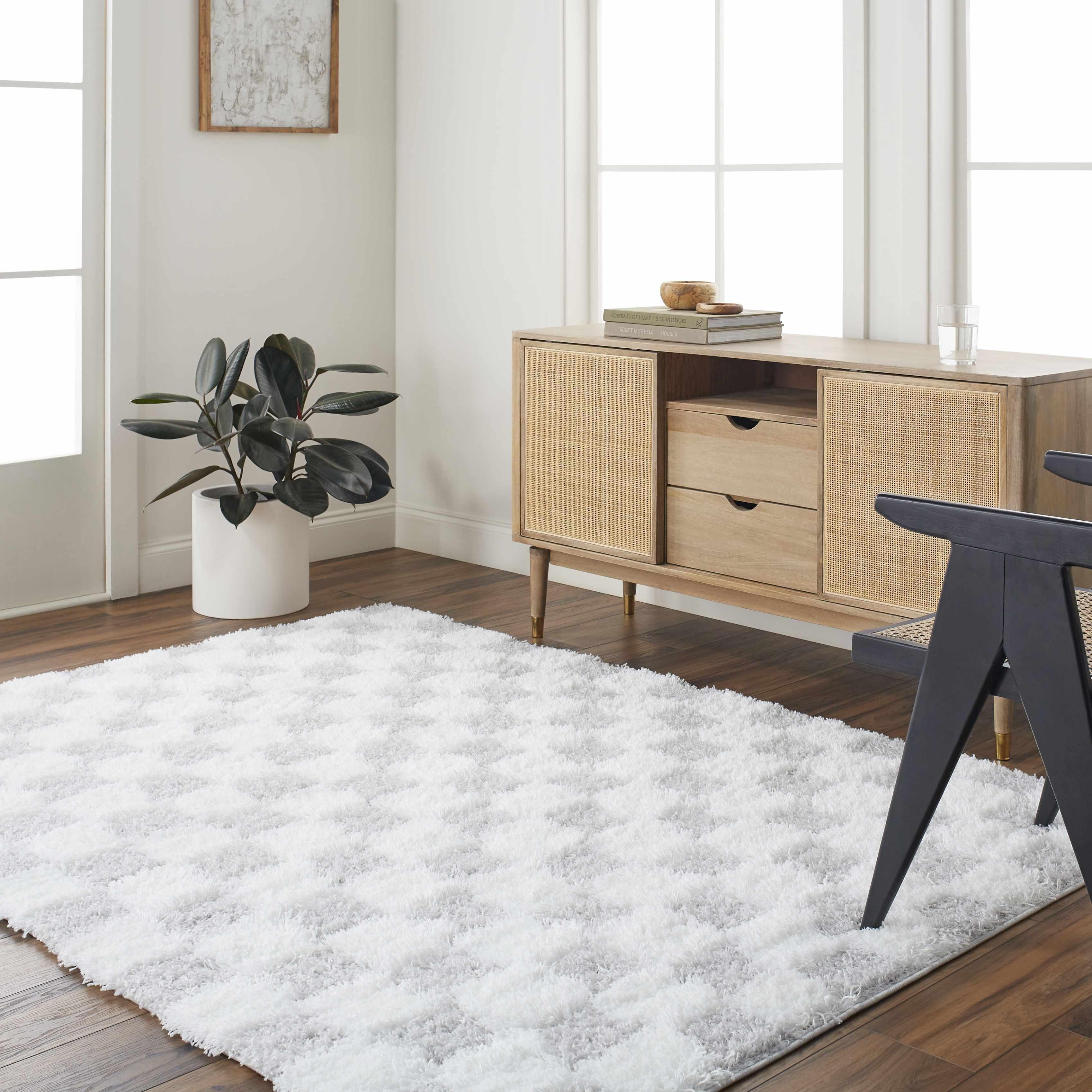 Atira Gray Checkered Area Rug