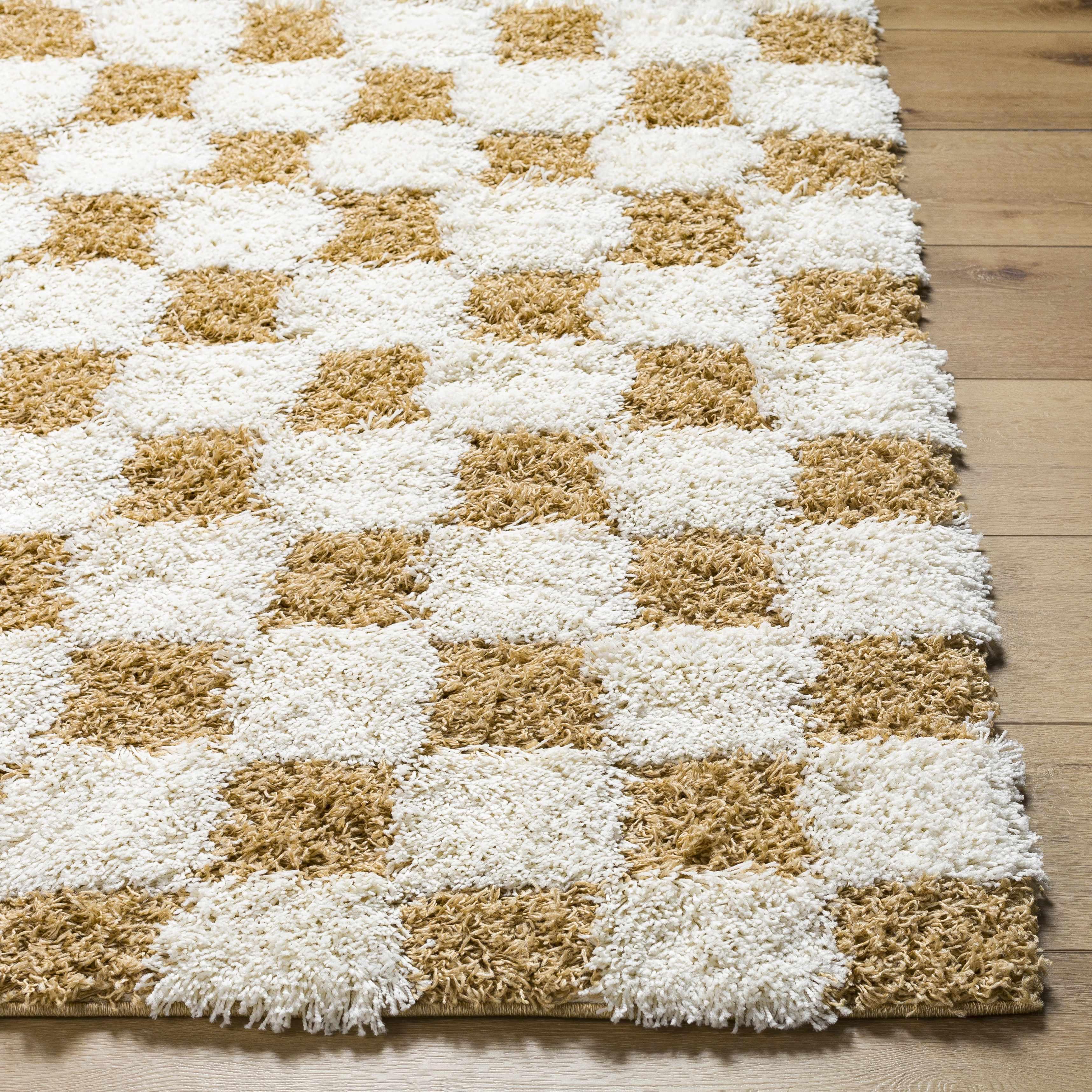 Atira Mustard Checkered Area Rug