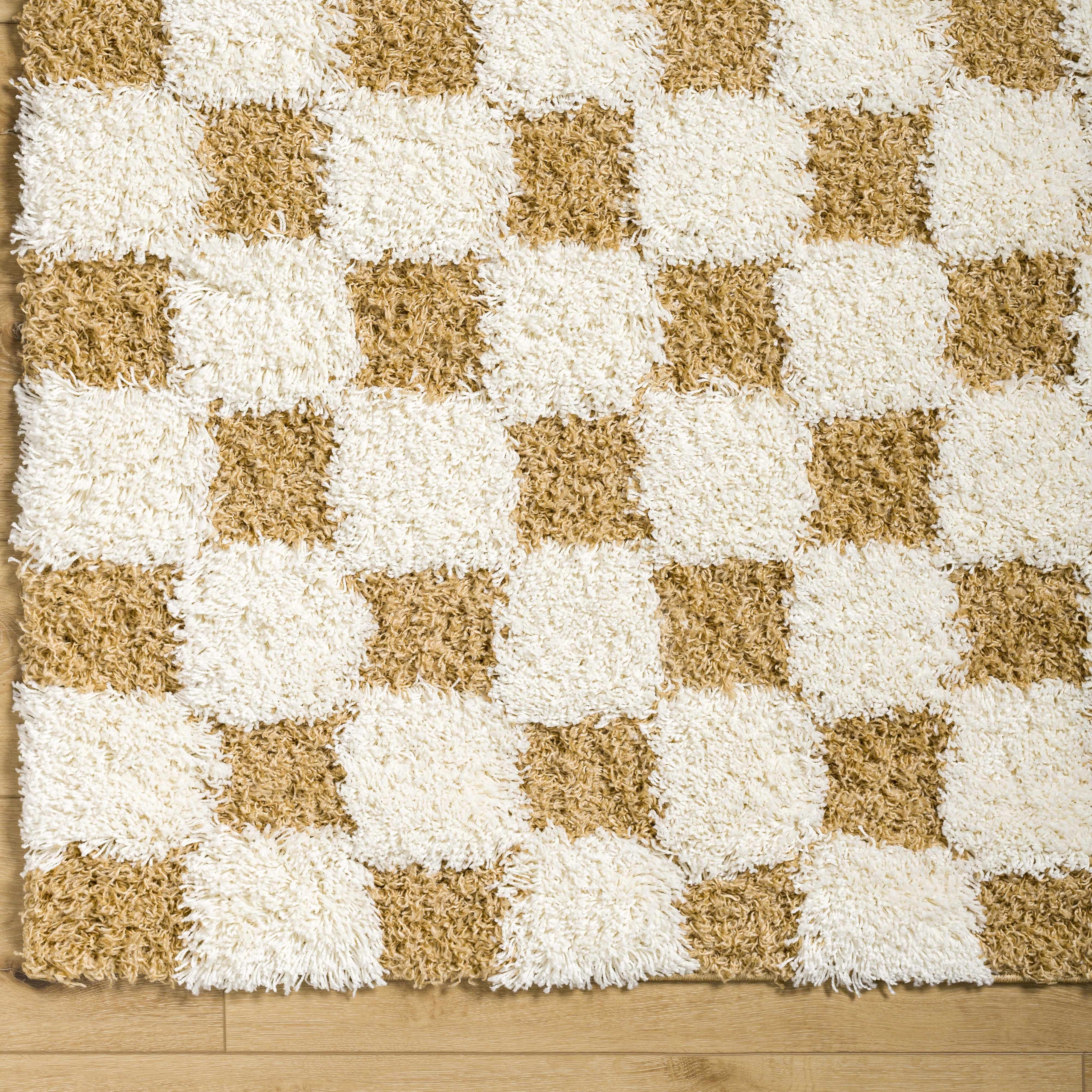 Atira Mustard Checkered Area Rug