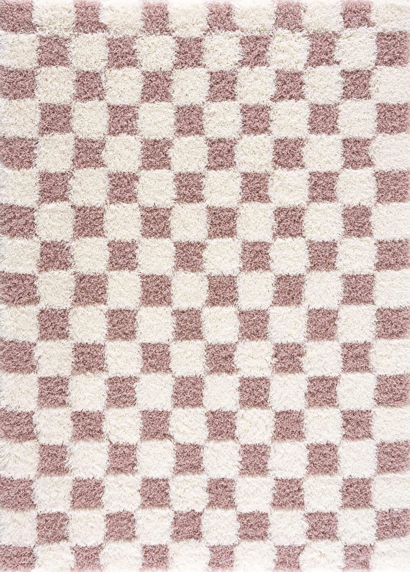 Atira Pink Checkered Area Rug