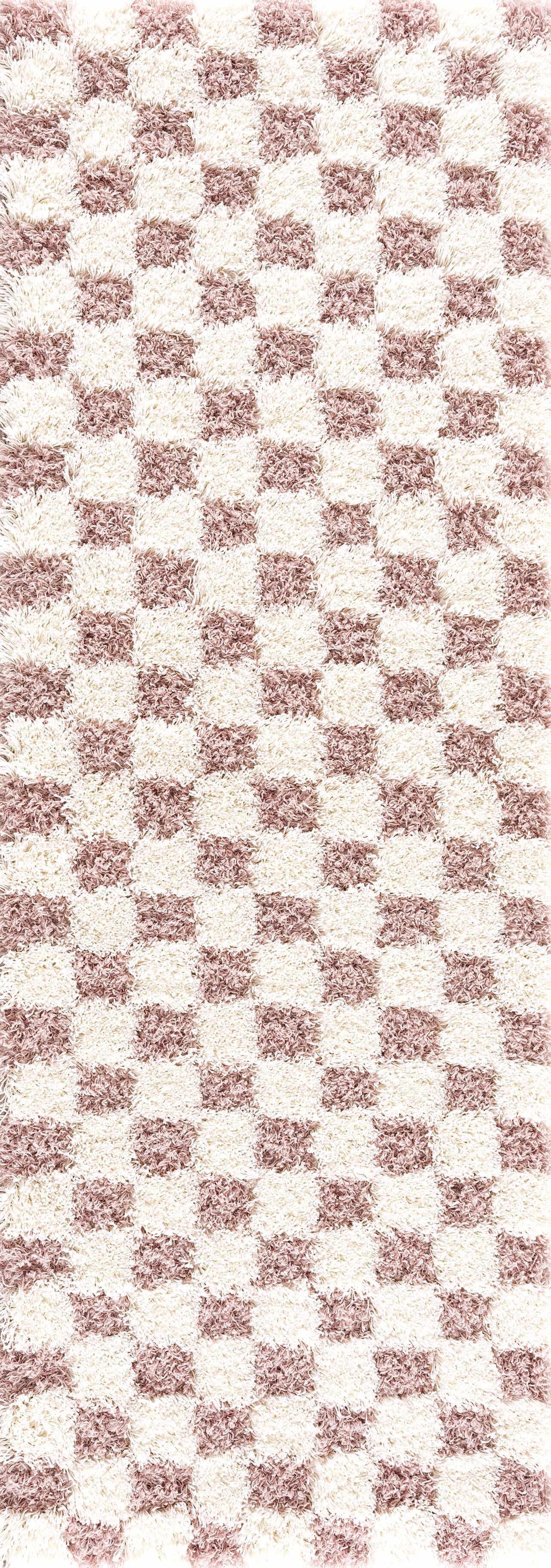 Atira Pink Checkered Area Rug