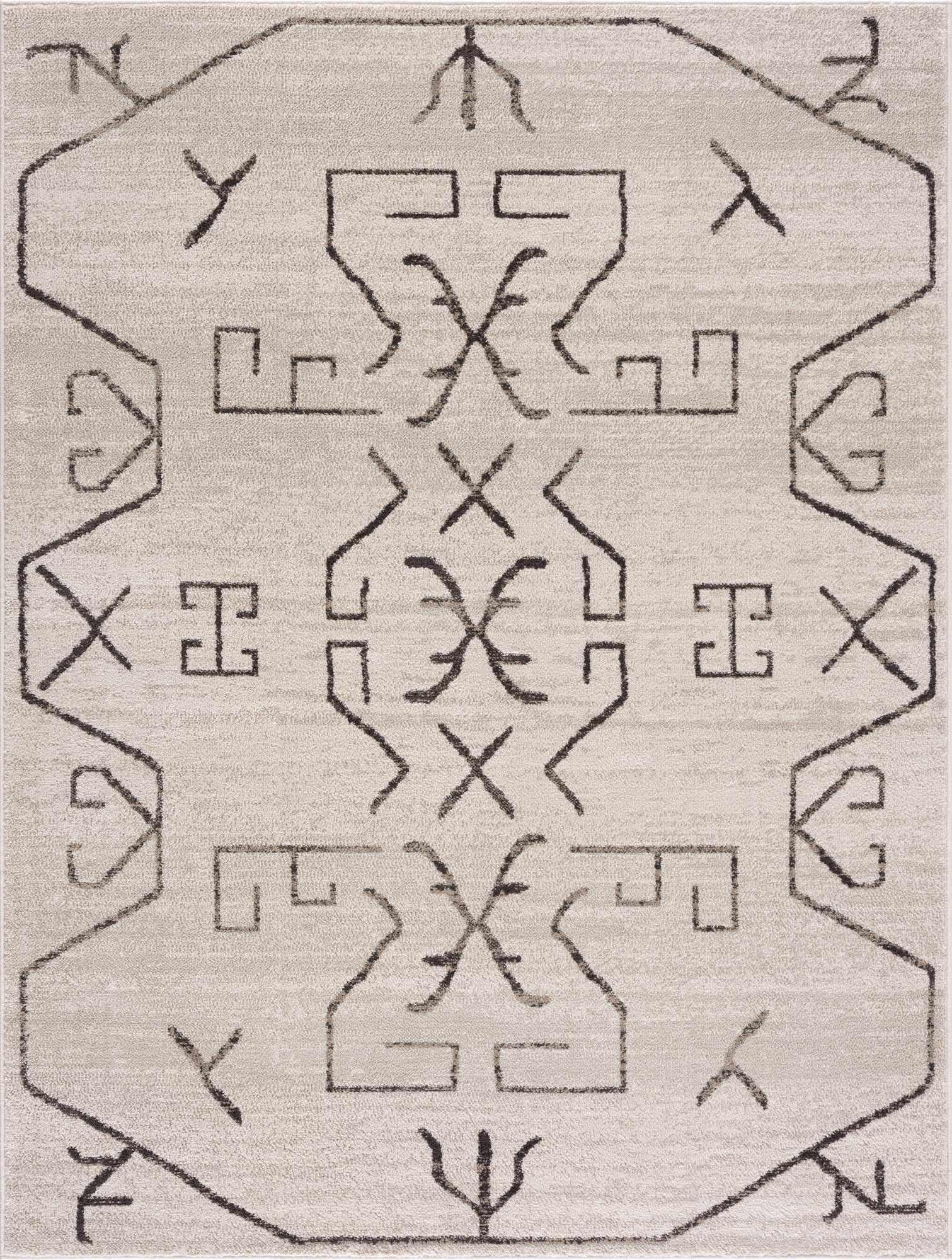 Azzan Cream & Charcoal Area Rug